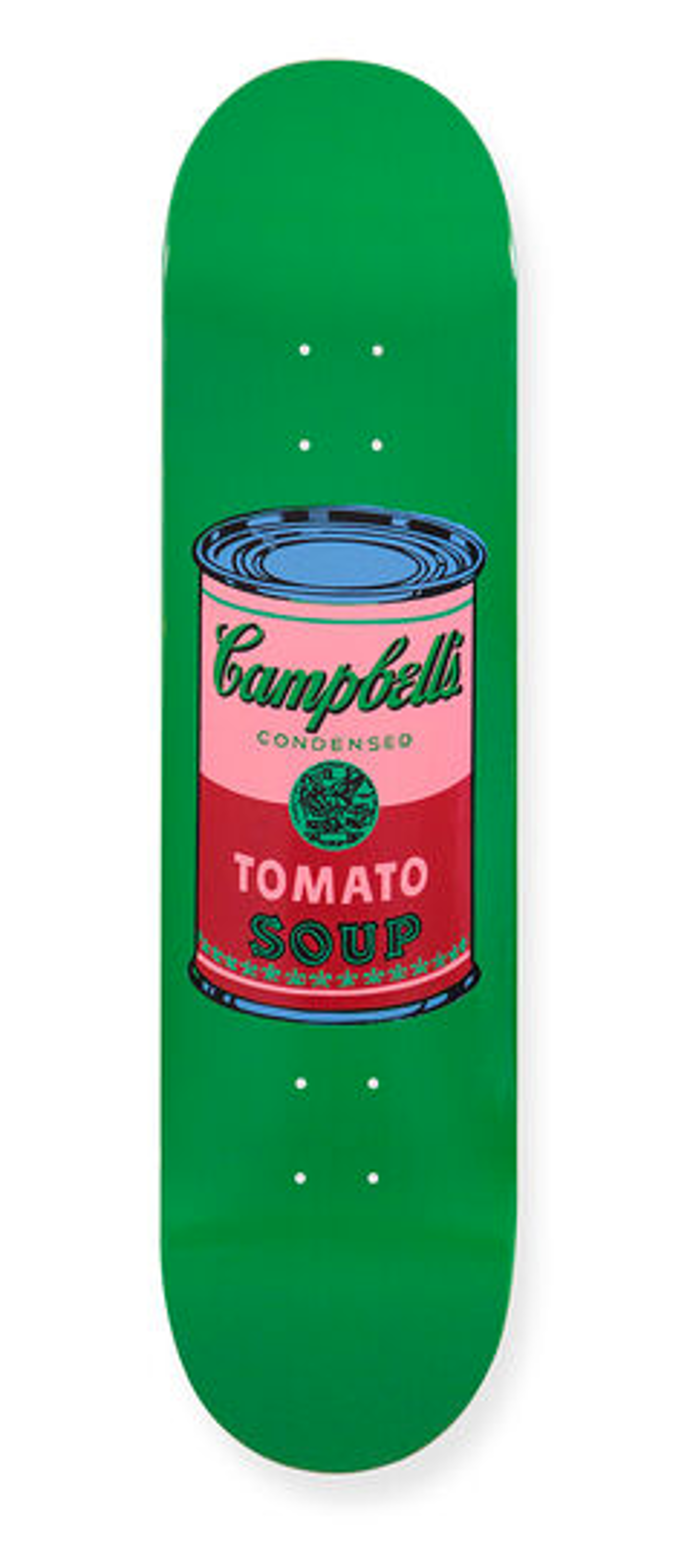 Campbell's Soup Skate Deck (Green with Blue Can) by Andy Warhol