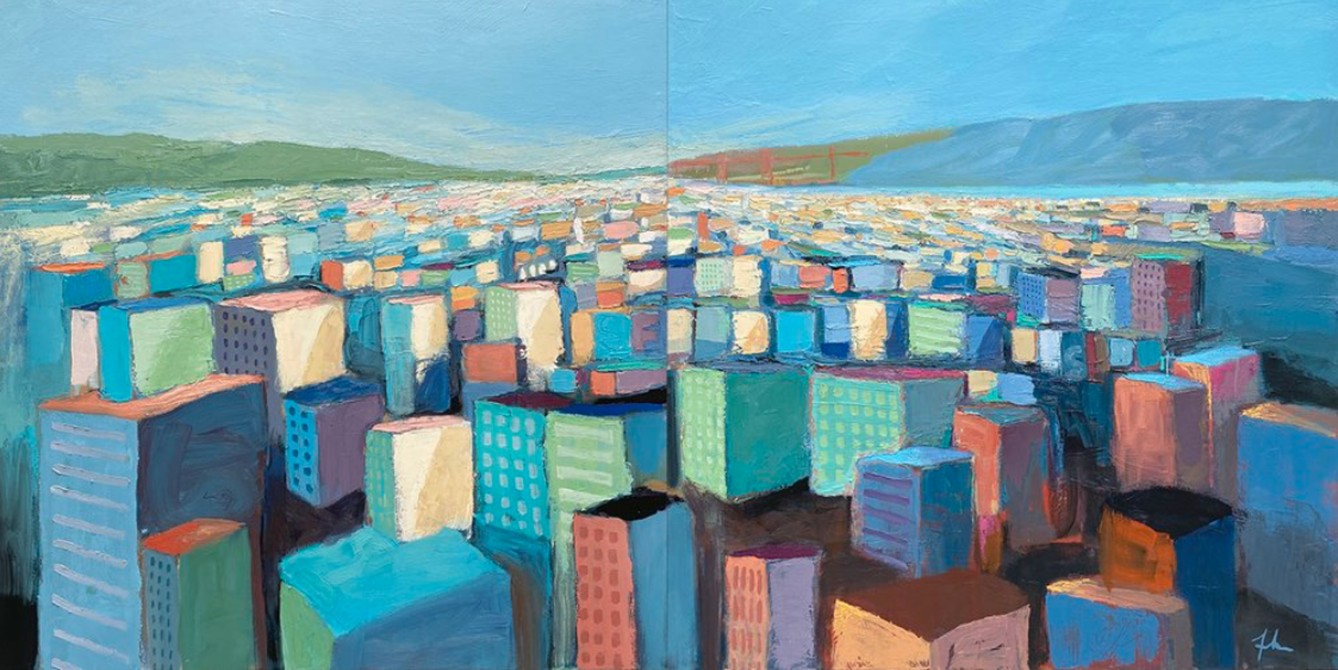 SF Glow (diptych) by Andrew Faulkner
