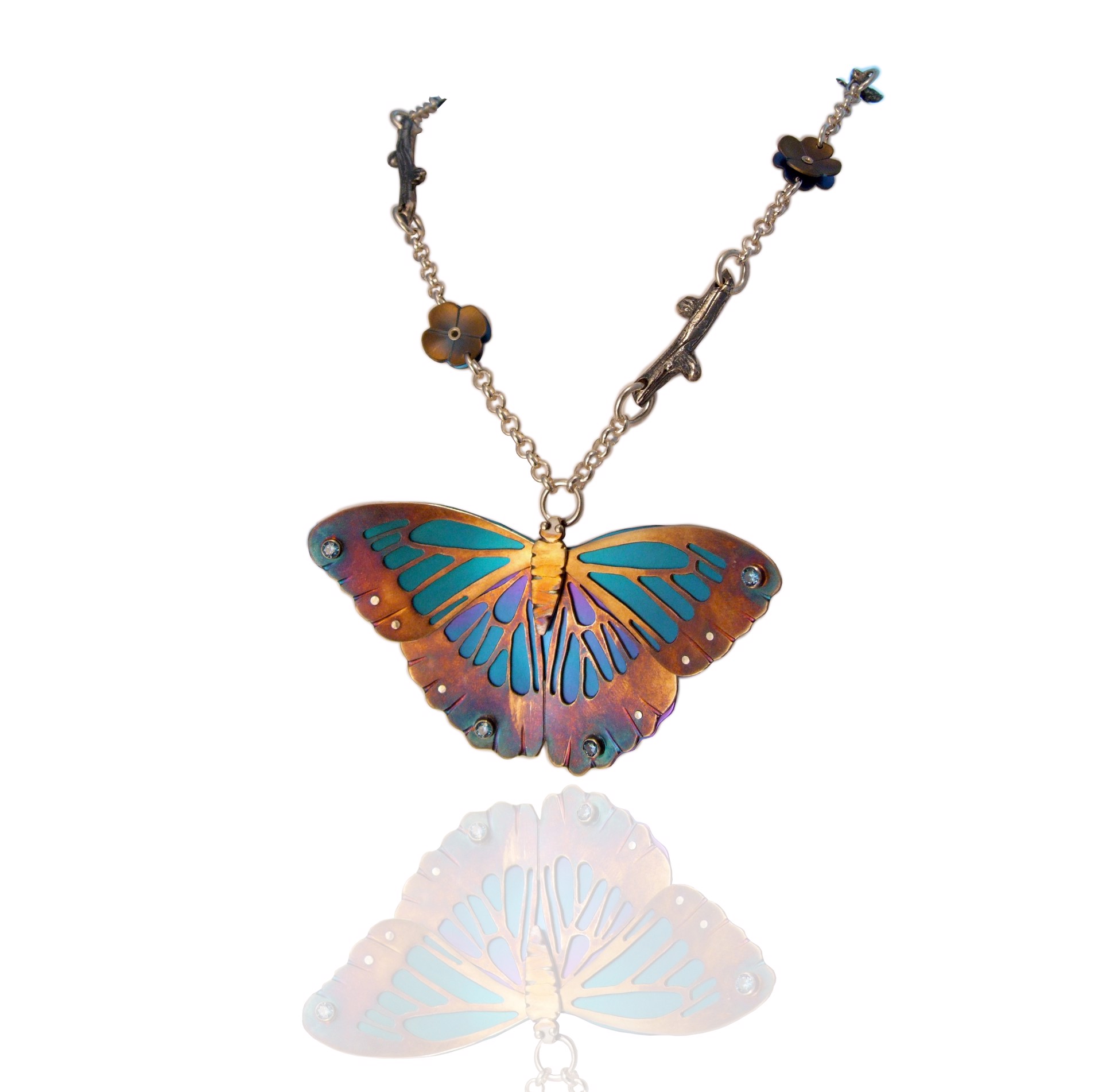 Blue Morpho Necklace by Melody Armstrong