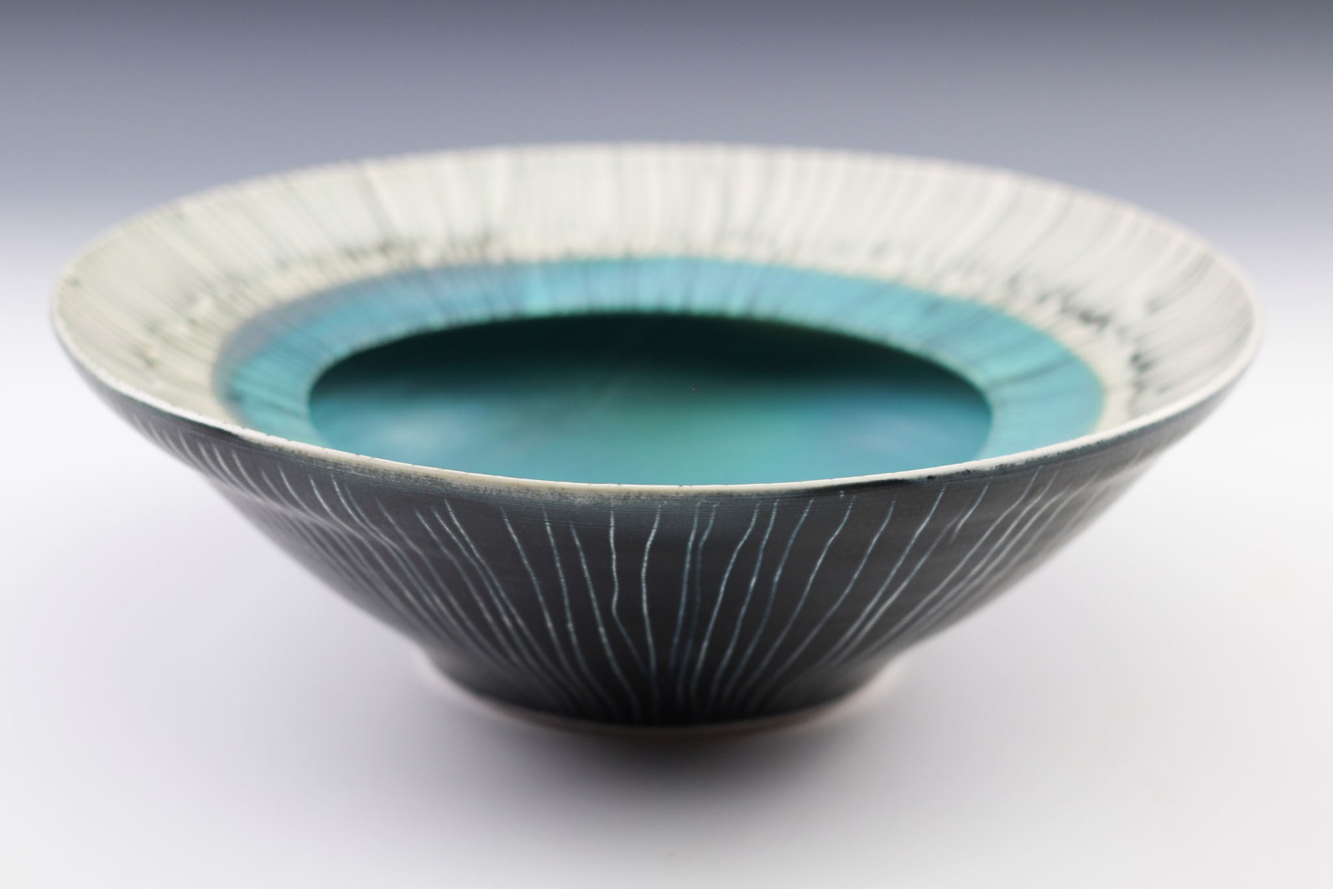 Large Double Rim Bowl by Delores Fortuna