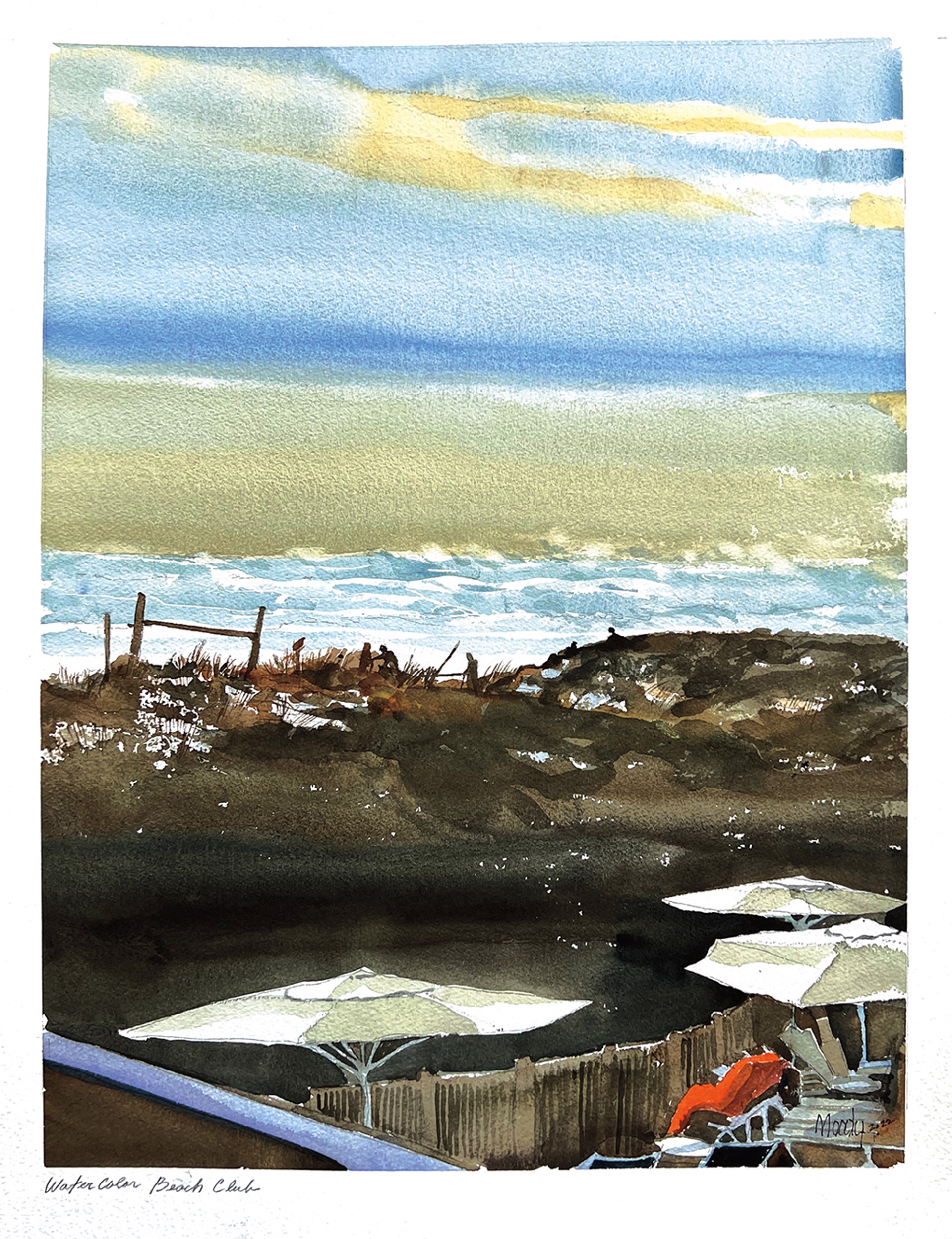 Watercolor Beach Club II by Bob Moody