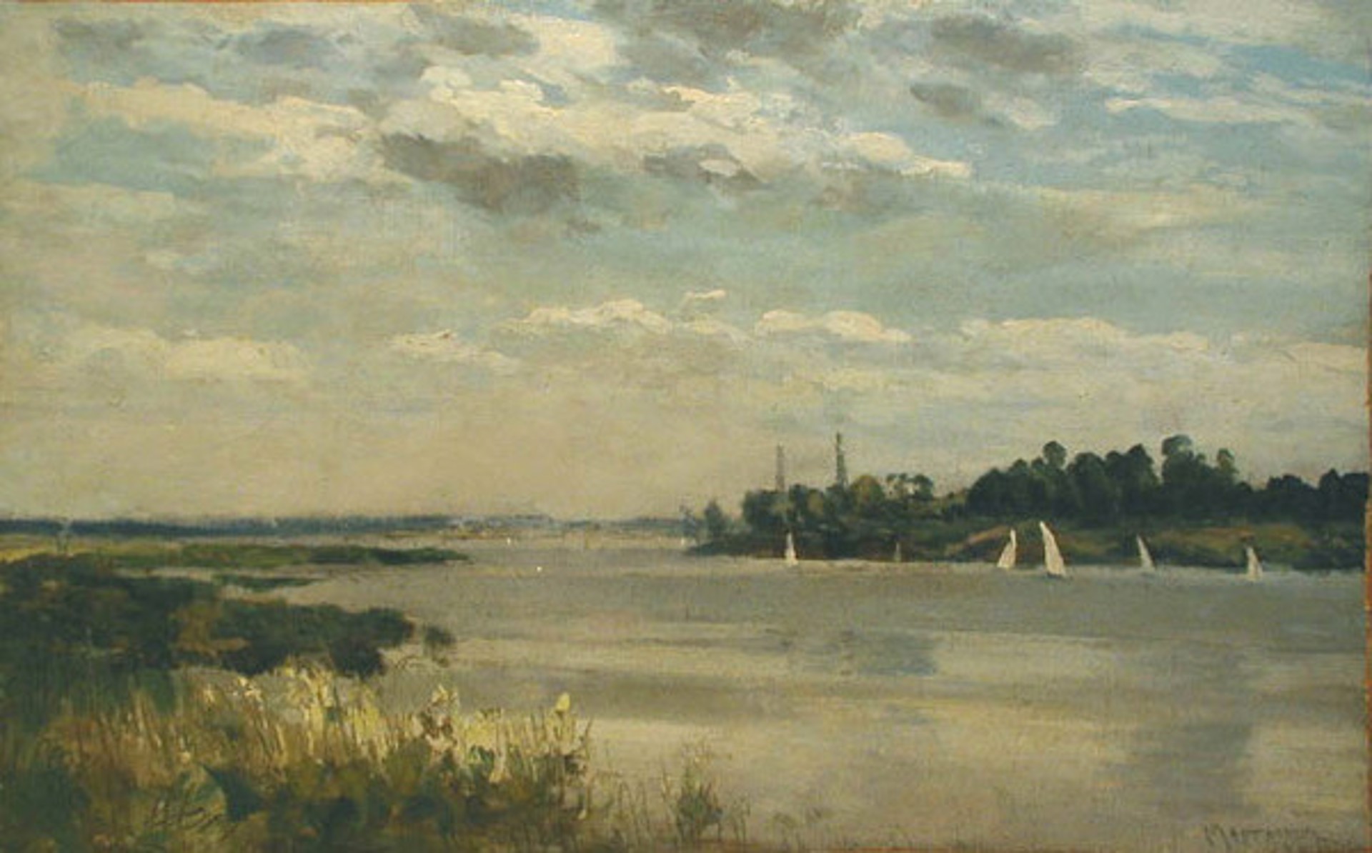 River Landscape by Vasily Martynov