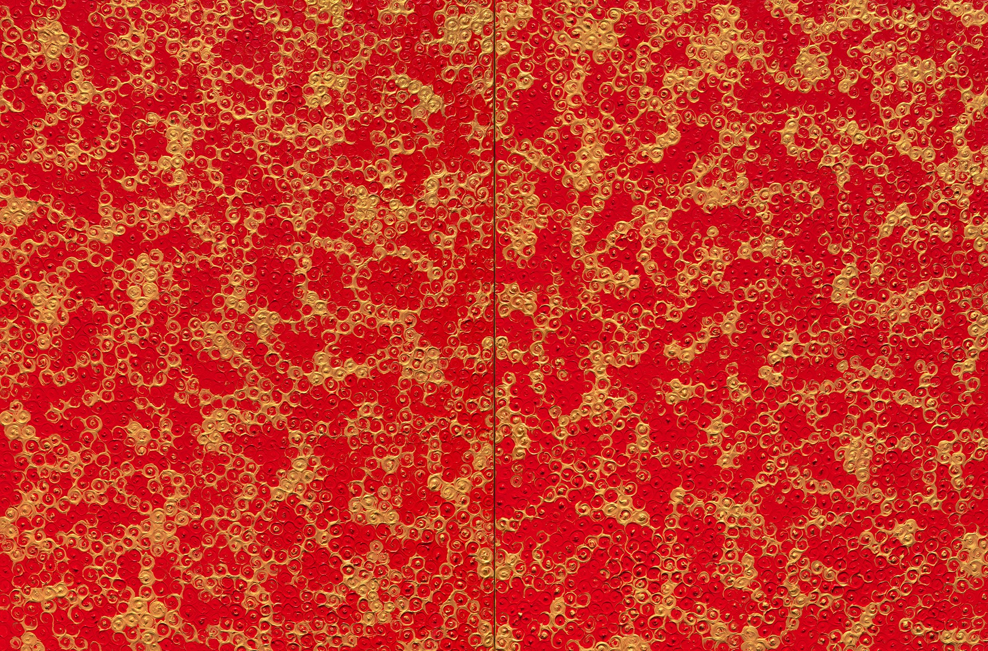 Brocades-Red Gold (diptych) by Uma Rani Iyli