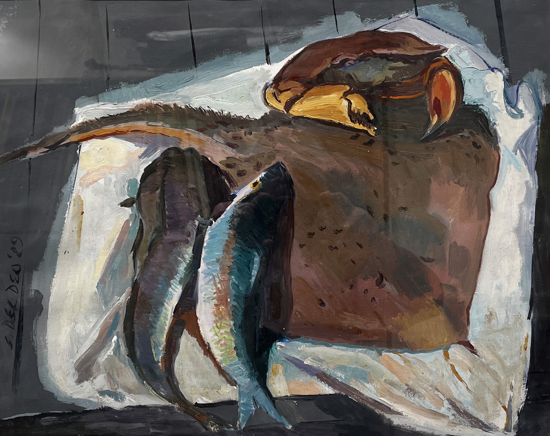 Still Life with Tinkers, Skate & Crab by Salvatore Del Deo