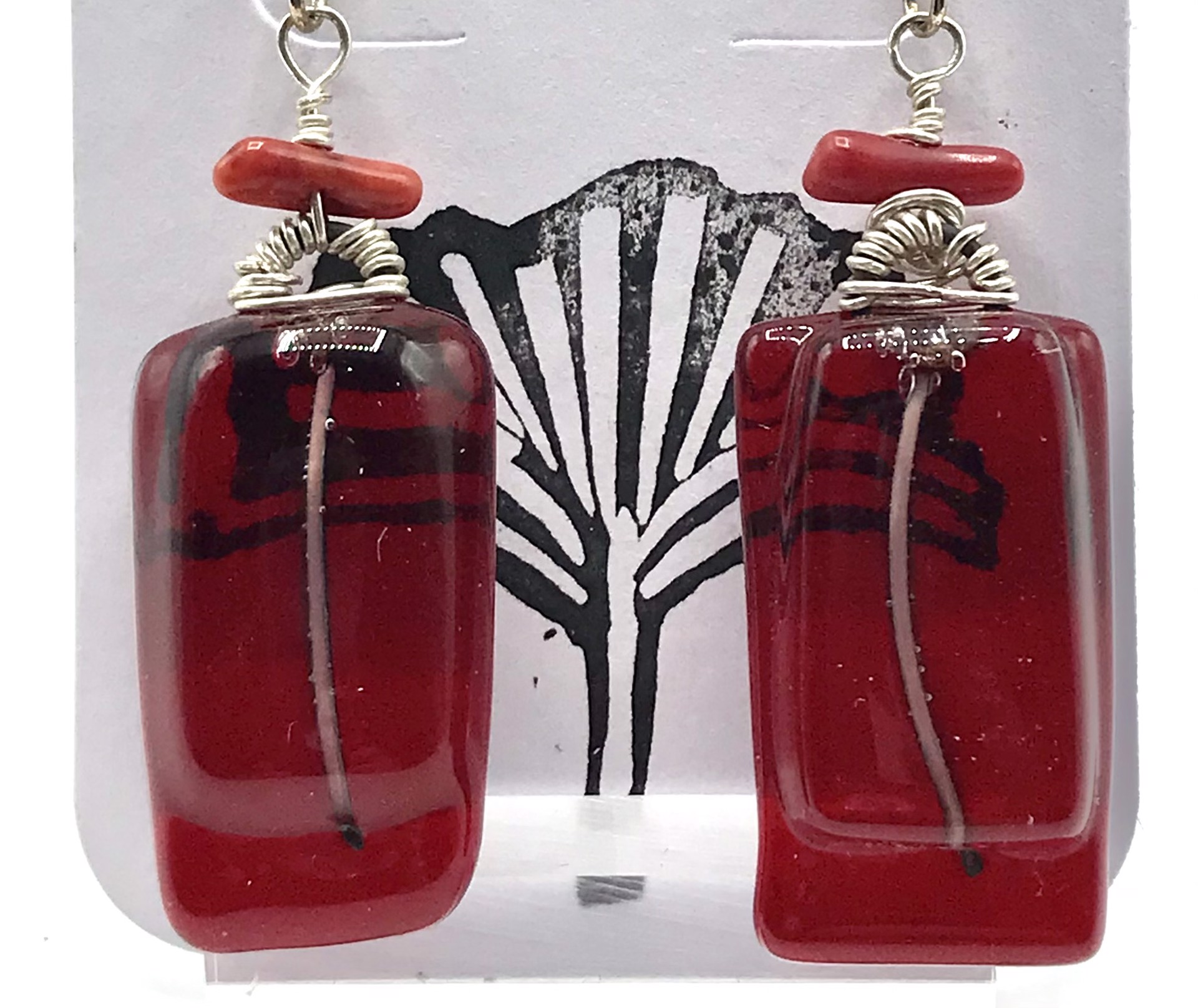 Transparent Red with Wire and Coral by Lucie Wren Cooper