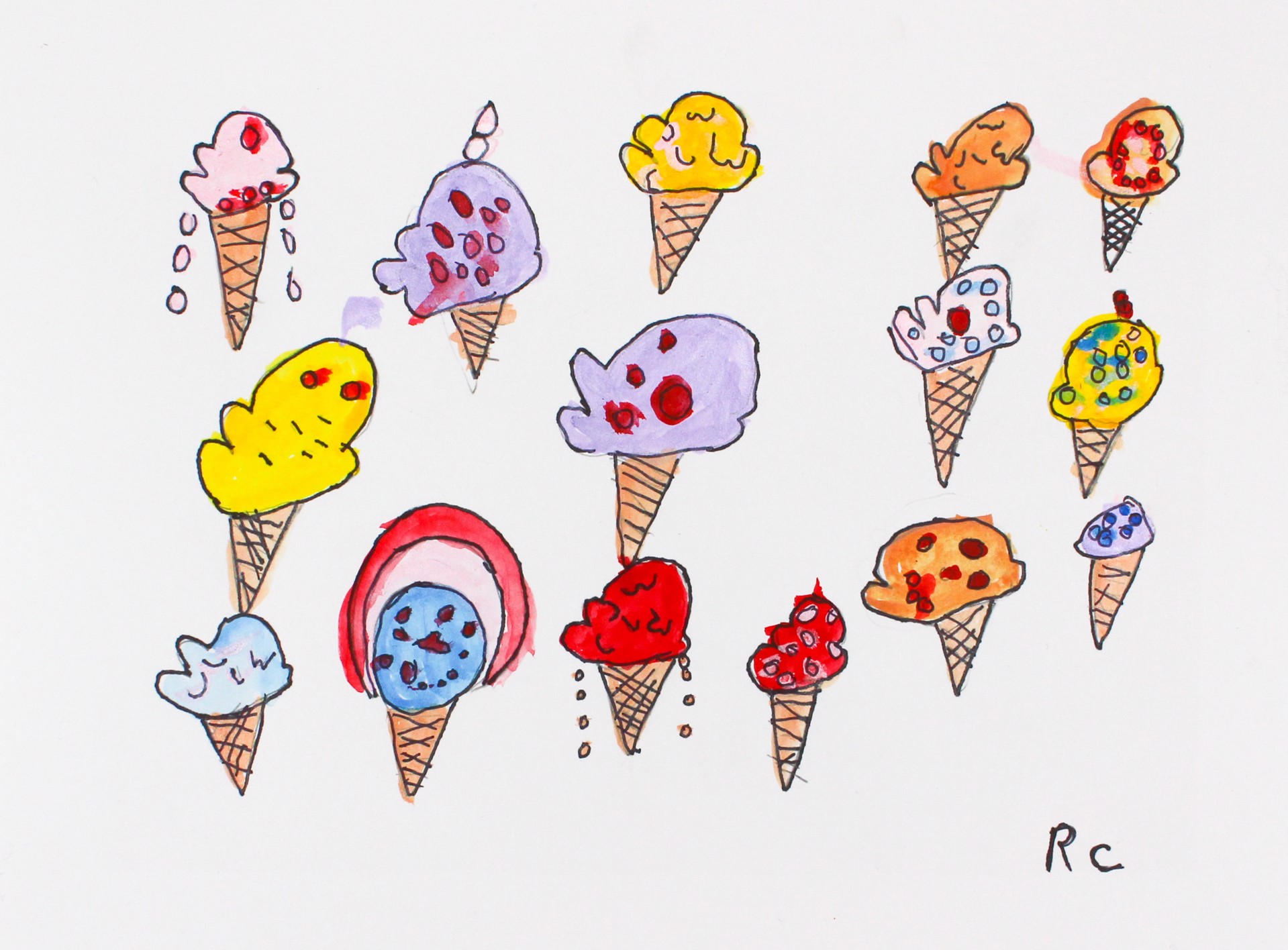Ice Cream Cones (FRAMED) by Robert Corcoran