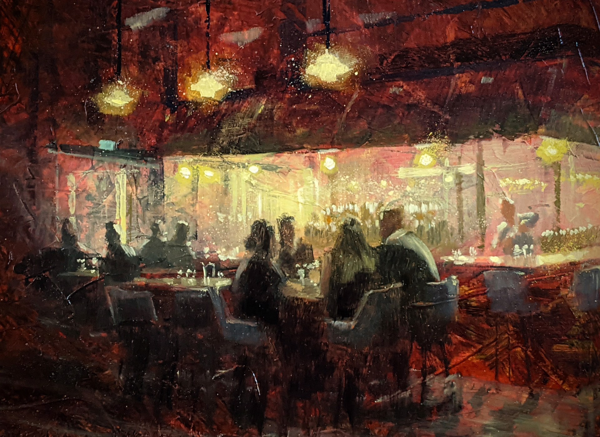 Night Bar, Red by Christopher Clark