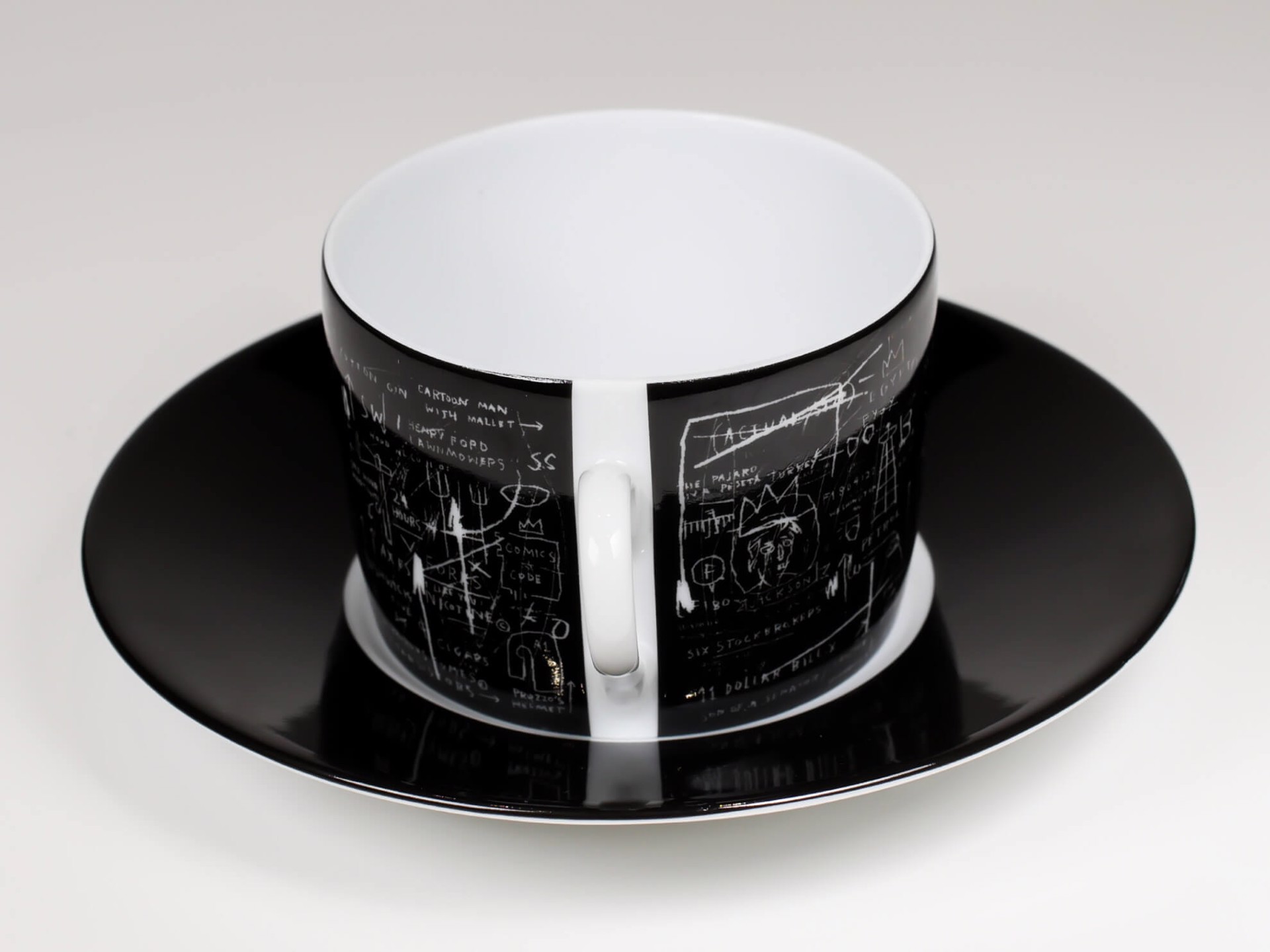 Tuxedo Porcelain Tea Cup and Plate by Jean-Michel Basquiat