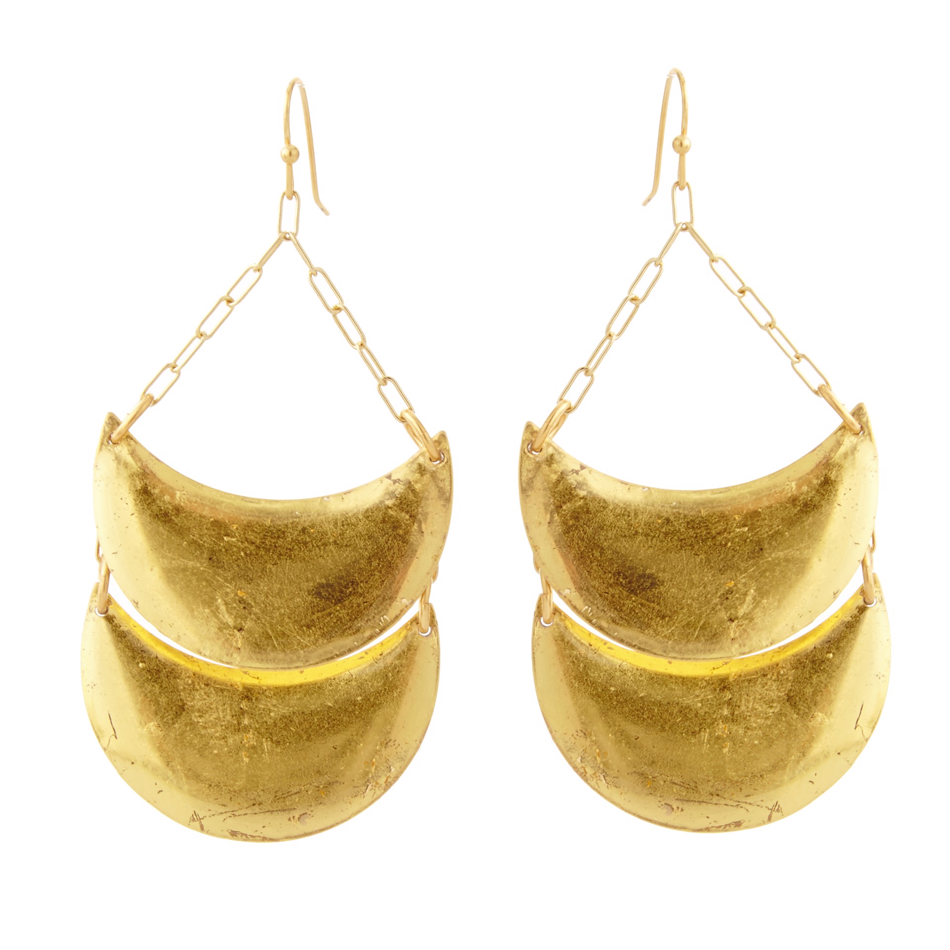 Double Crescent Earrings - Gold by Evocateur