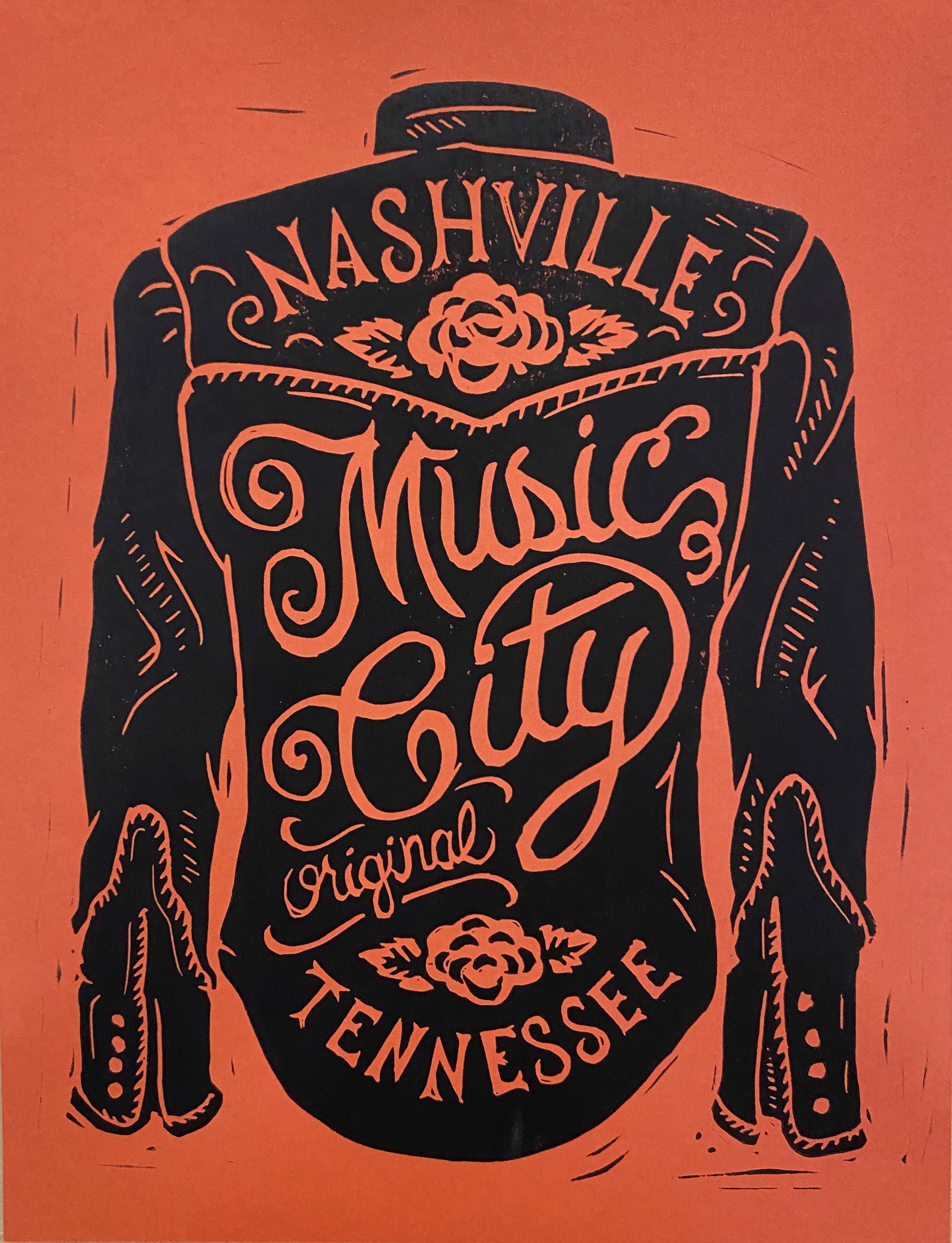 Nashville Music City (Red) by Derrick Castle
