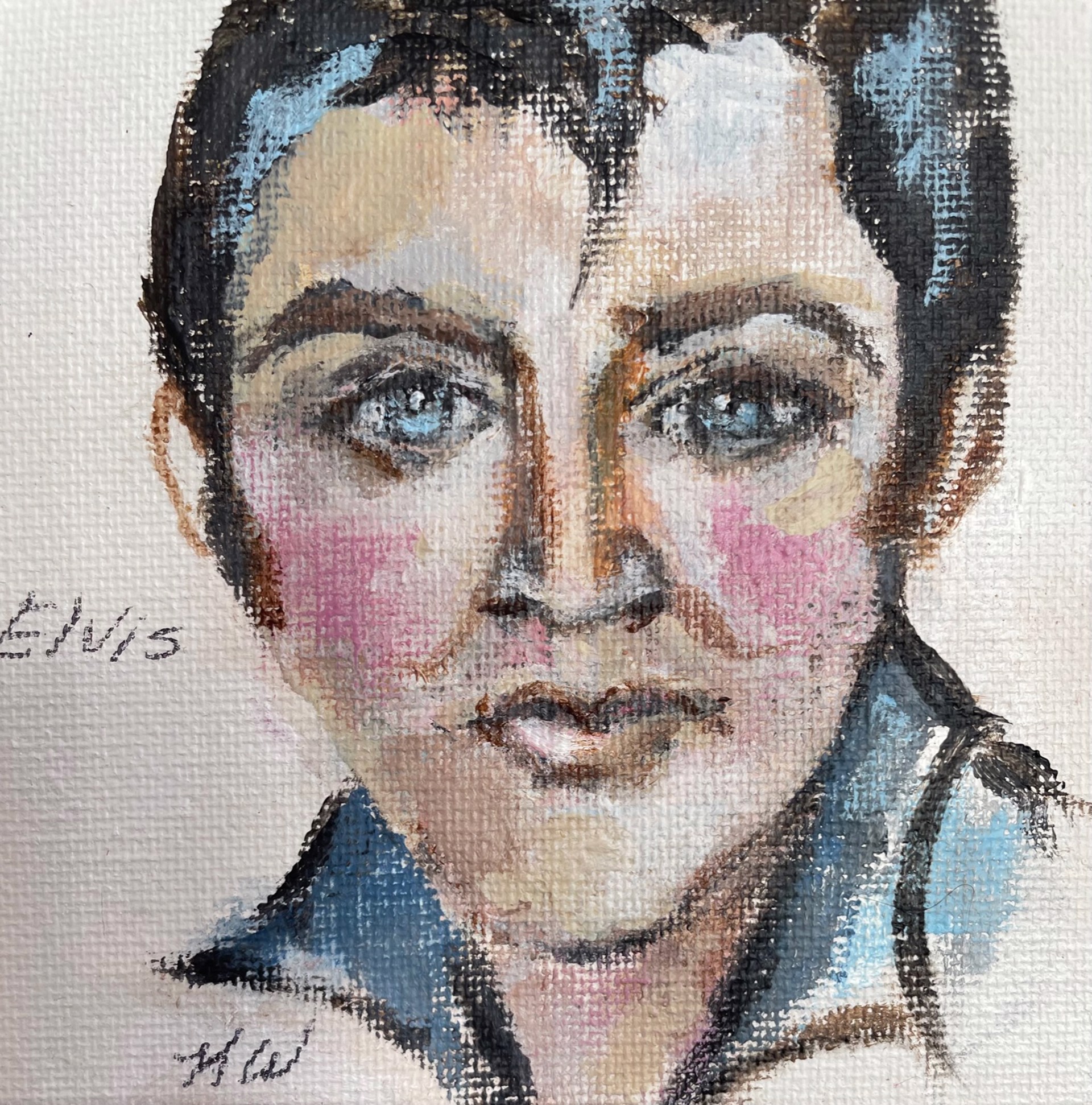 Elvis Presley Mini Painting by Kathy Willingham