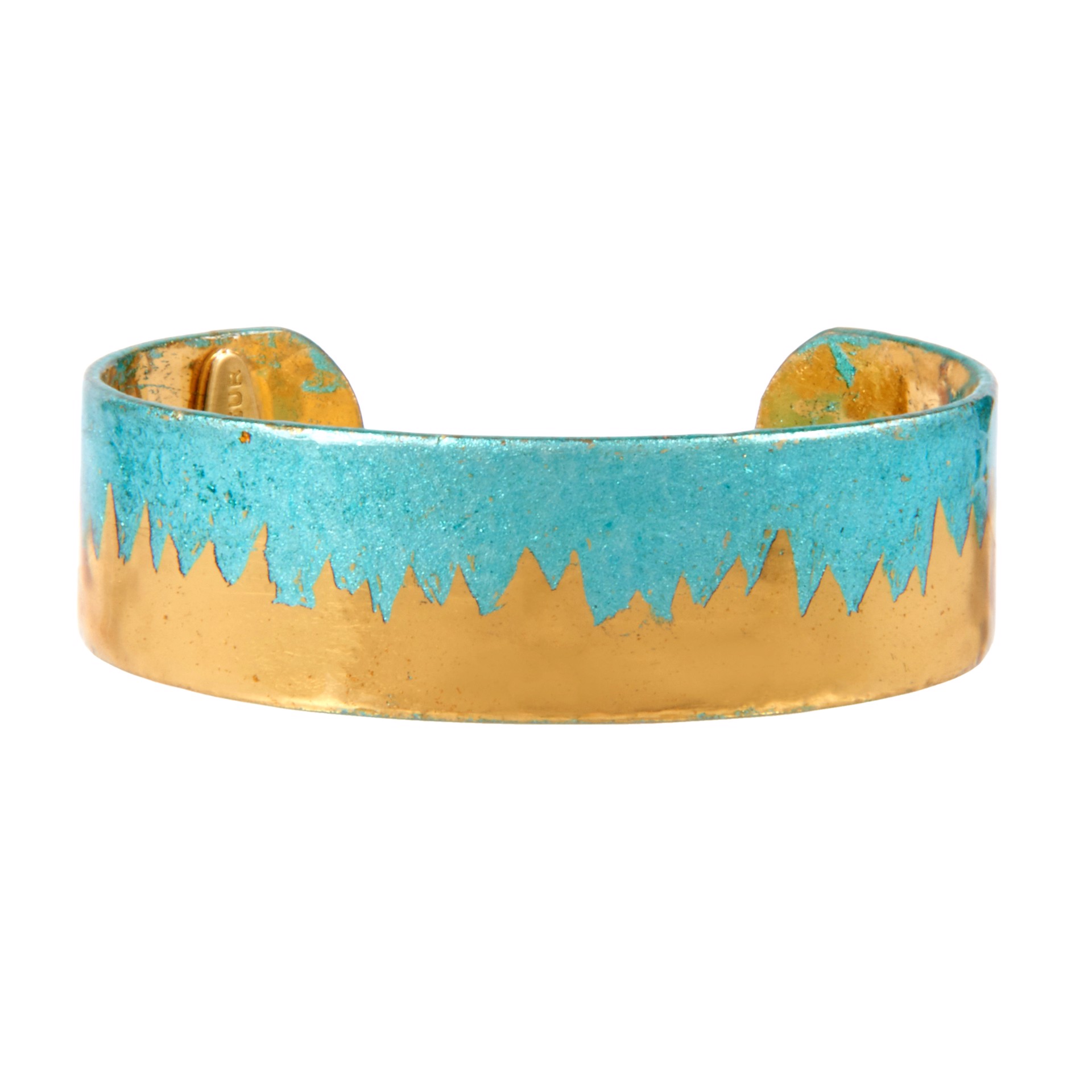 Skyline Turquoise Cuff - .75" Gold by Evocateur
