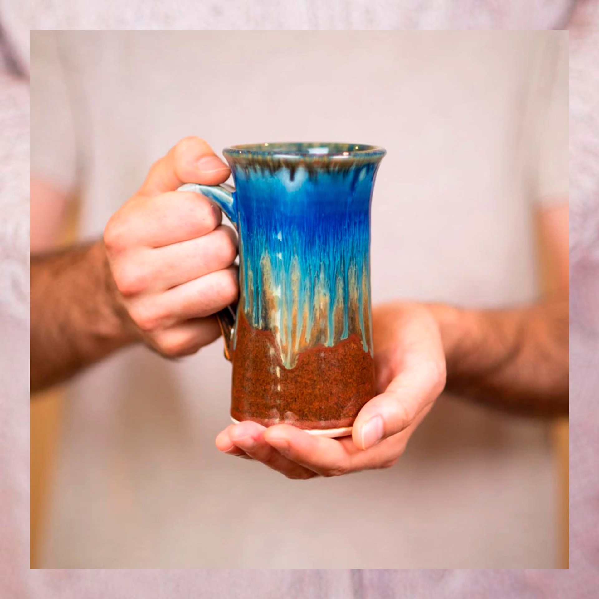 Amber Blue Dishes Set for 12 by Paul and Yael Borian