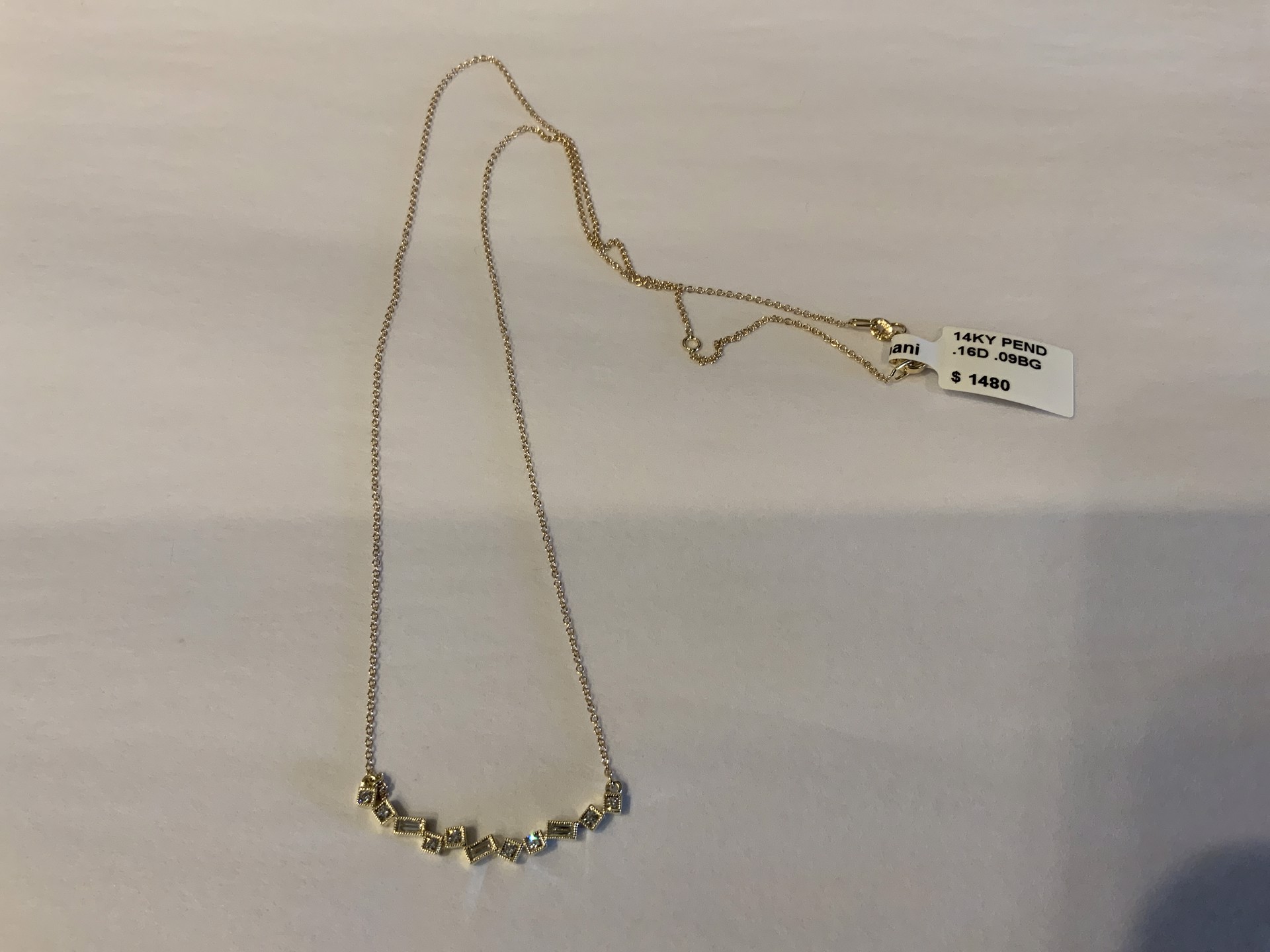 18k Gold Diamond Geo Necklace by Zeghani