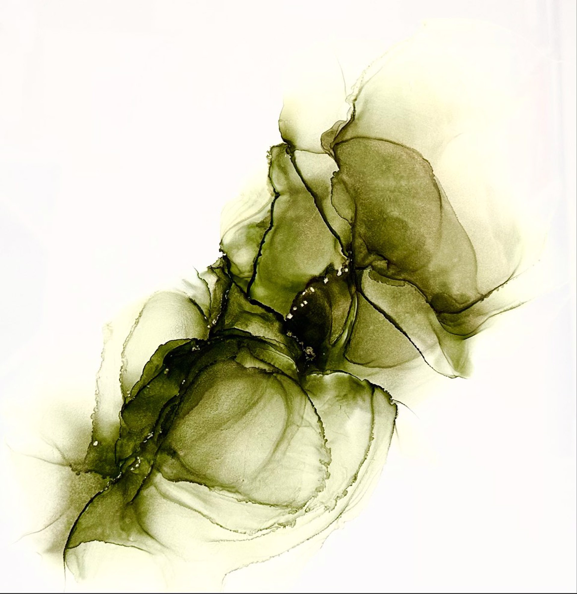 Swirls of Green (framed) by Elina Li