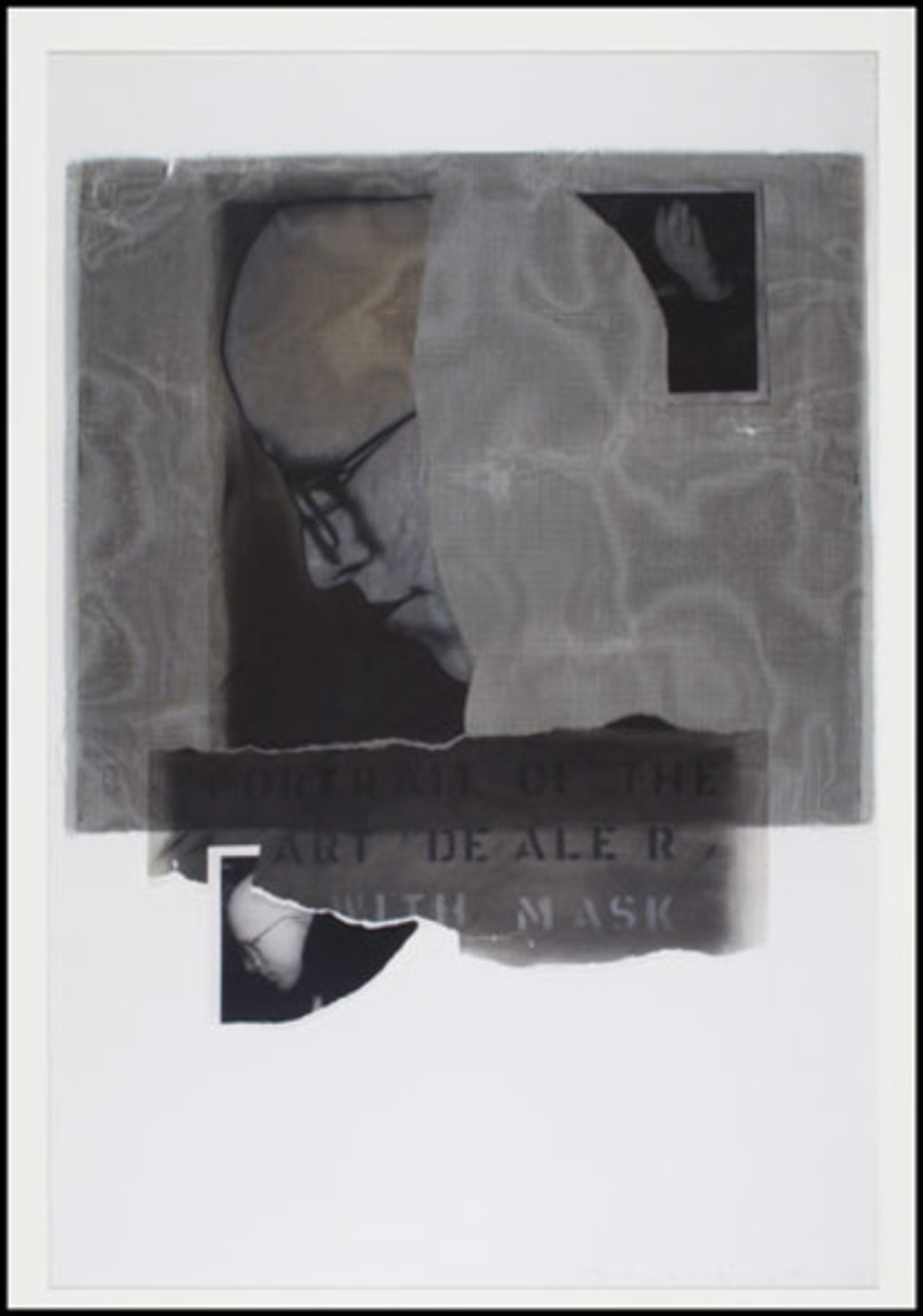 Art Dealer w/Mask (Portrait of David Barnett) by Carol Sternkopf