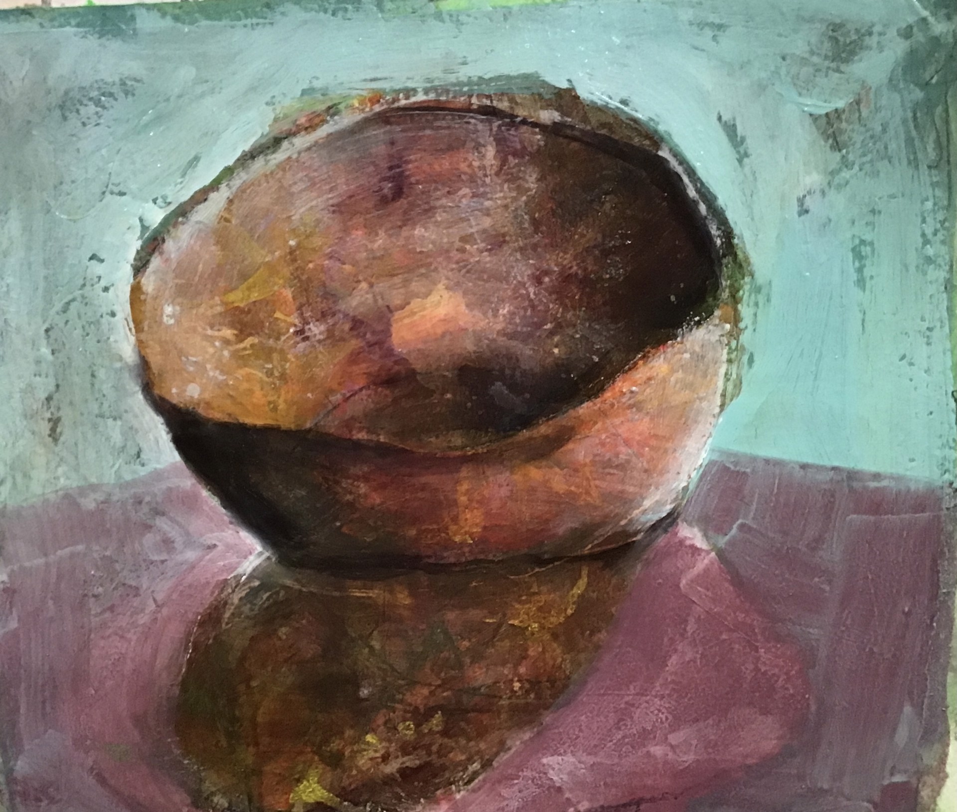 Teal Plum Bowl by Shellie Lewis Crisp