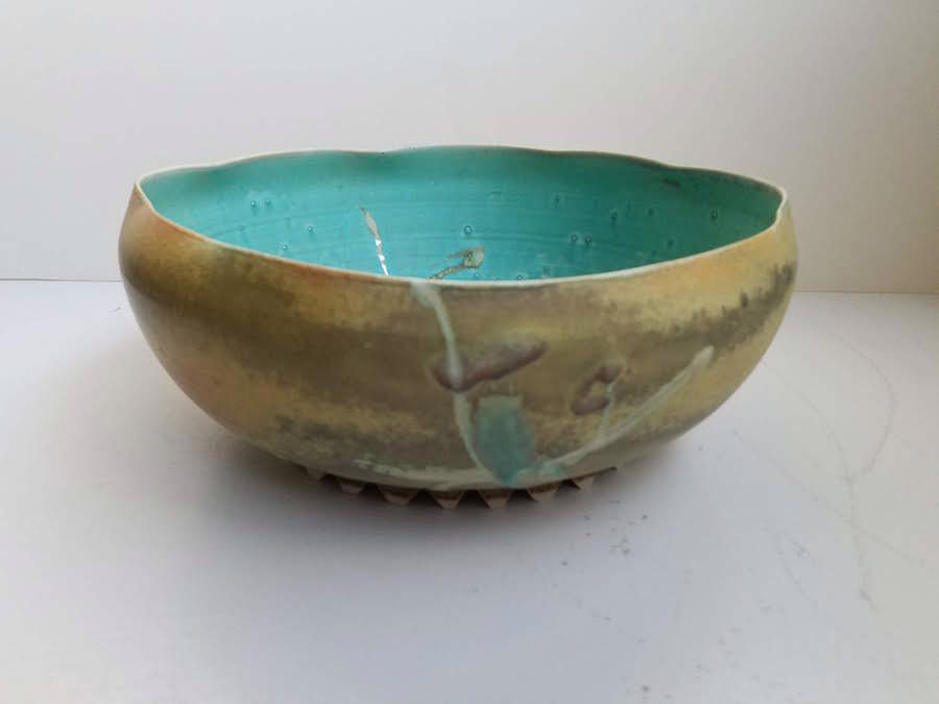 Bowl - Turquoise and Yellow by Kayo O'Young