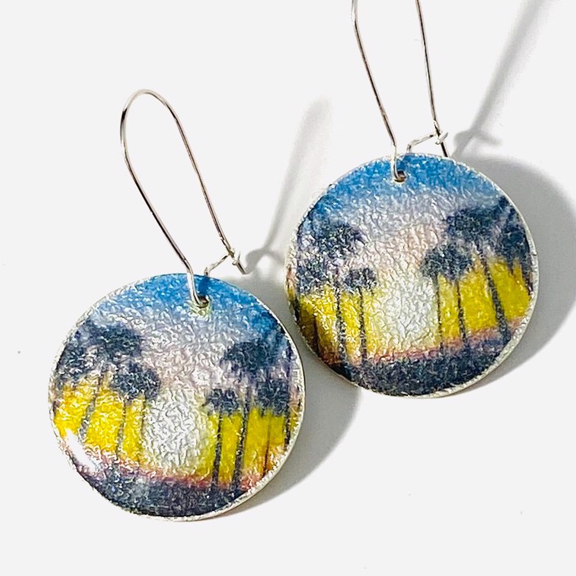 Enamel Palm Tree (Porcelain Decal) Earrings KH23-3 by Karen Hakim