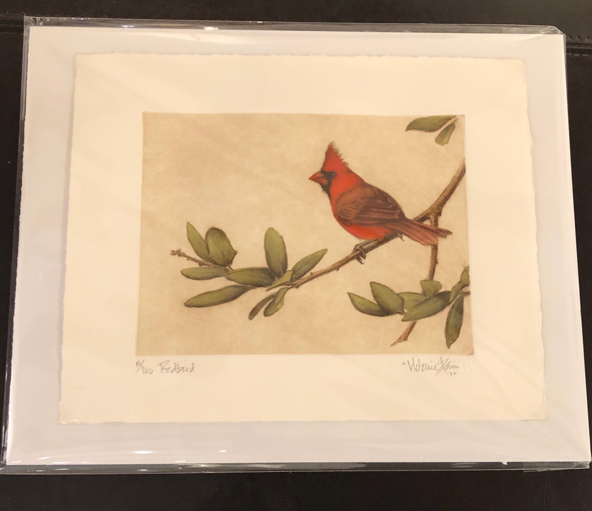 Redbird - unframed, #5/100 by Melanie Fain