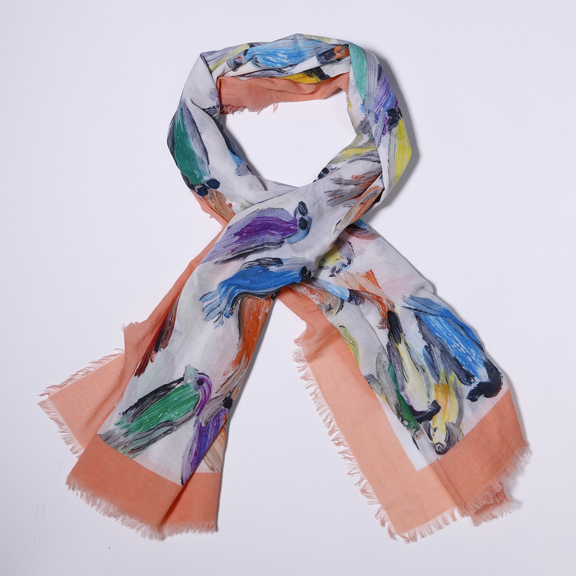 Summer Finches Scarf by Hunt Slonem