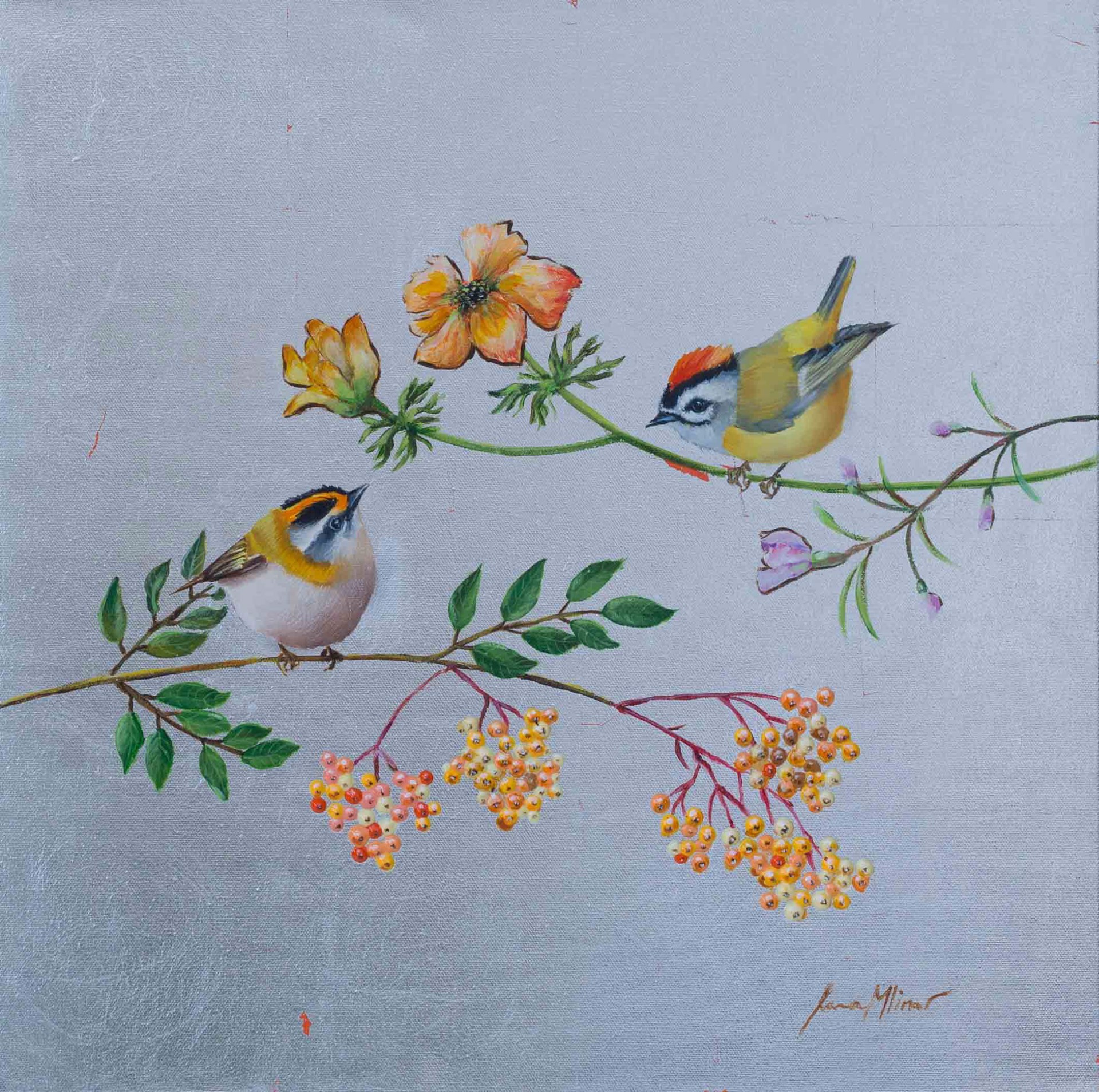 Two Firecrest Birds by Ivana Vidović