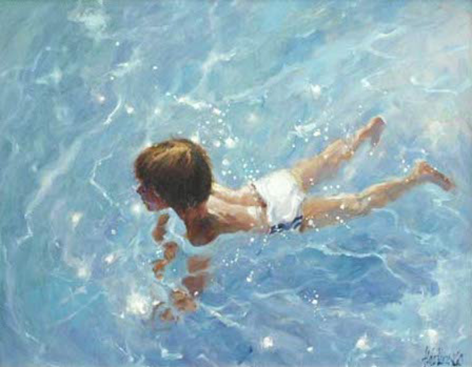 Boy In Crystal Waters by Aldo Luongo