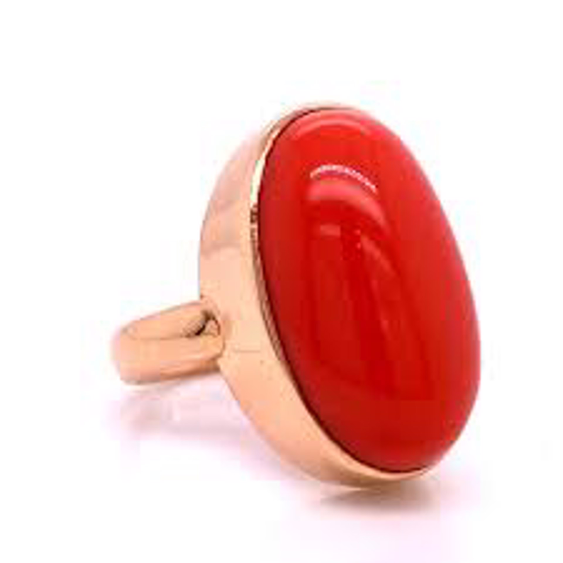Italian Coral Ring in 18k rose gold by Llyn Strong
