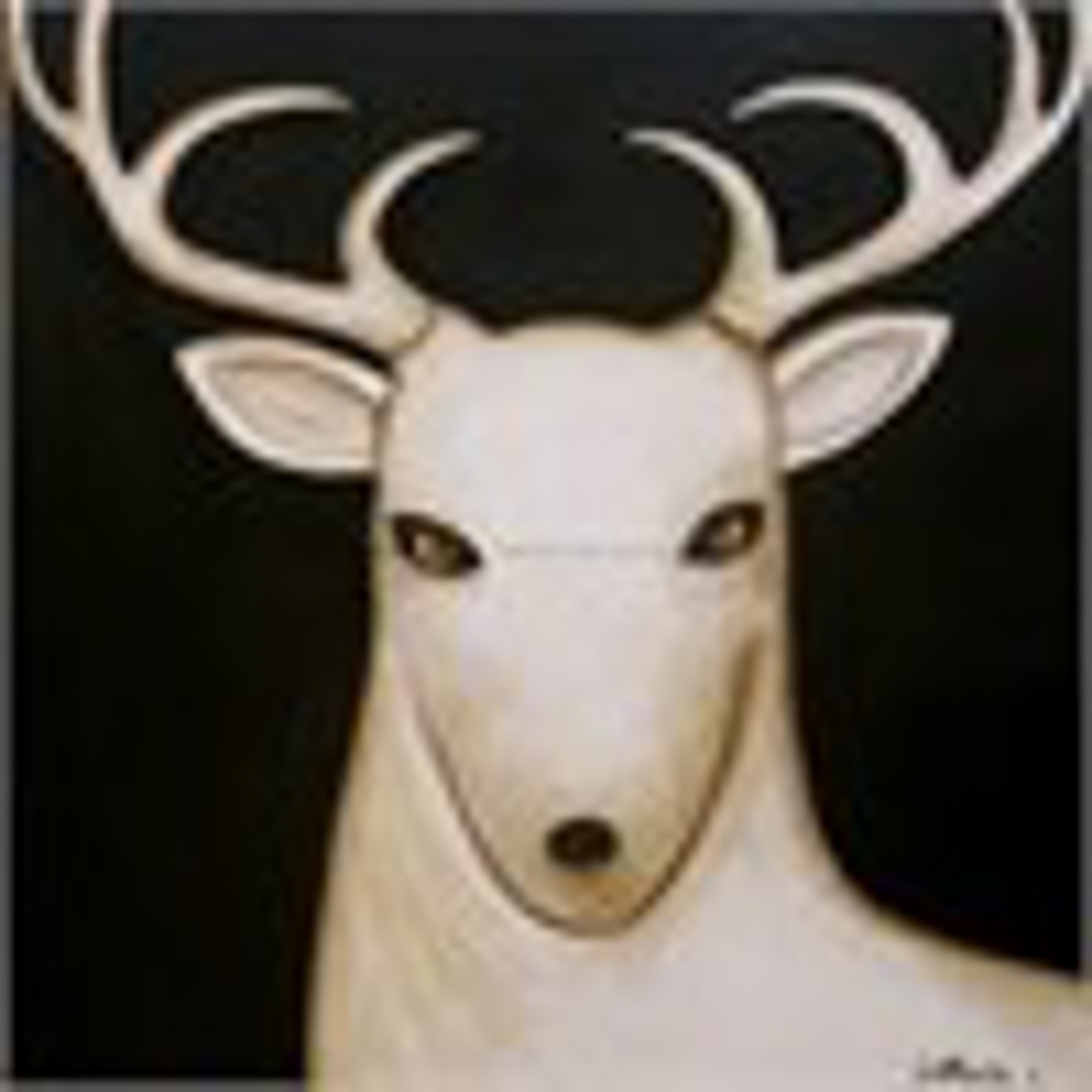Night Sky/Single White Deer   LARGE Canvas $3700 by Carole LaRoche