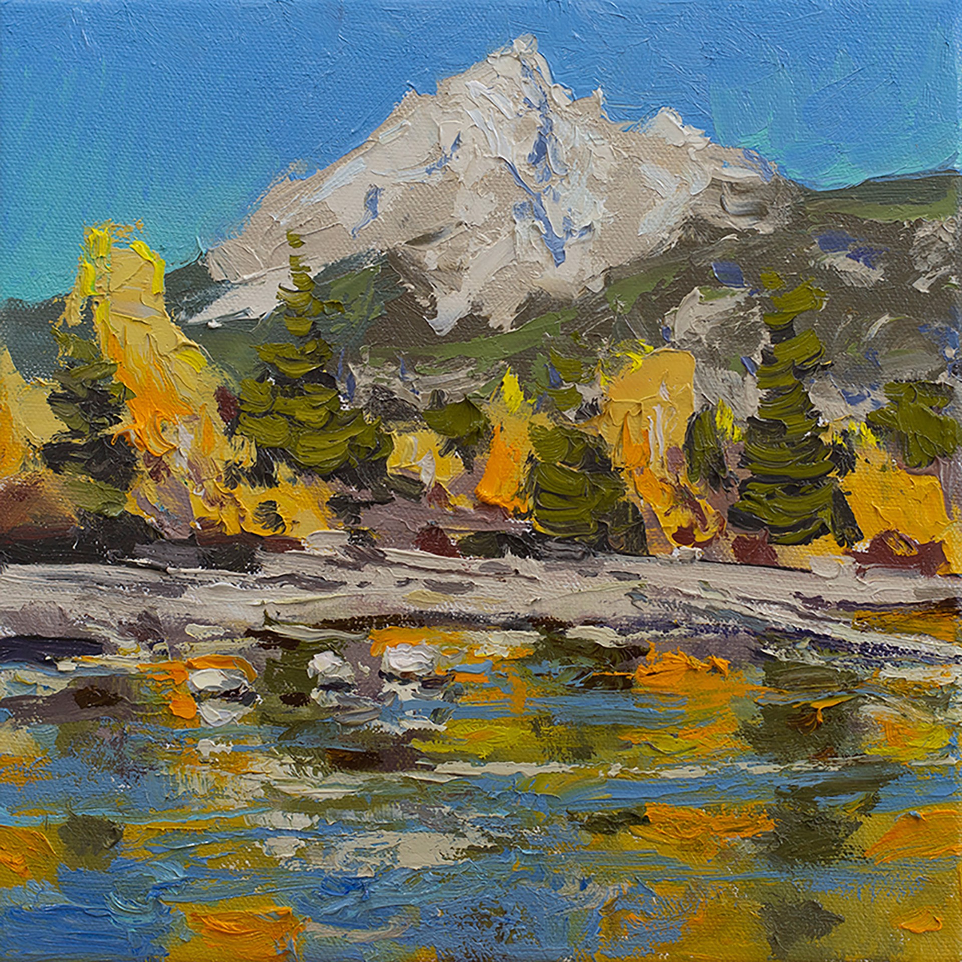 Original Oil Painting By Silas Thompson Of The Tetons During Fall
