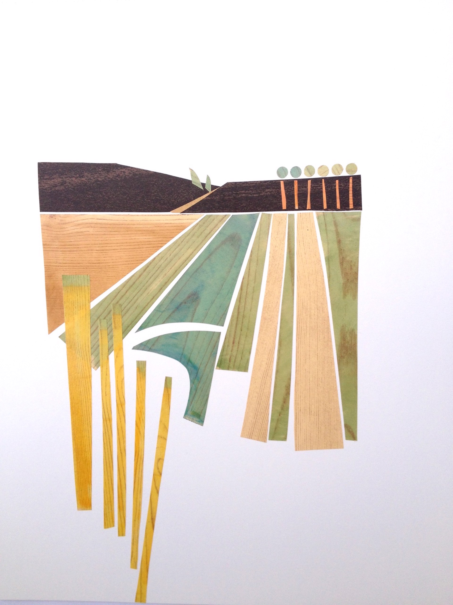 Six Poplars with Yellow Straw Grass by Rachael Van Dyke