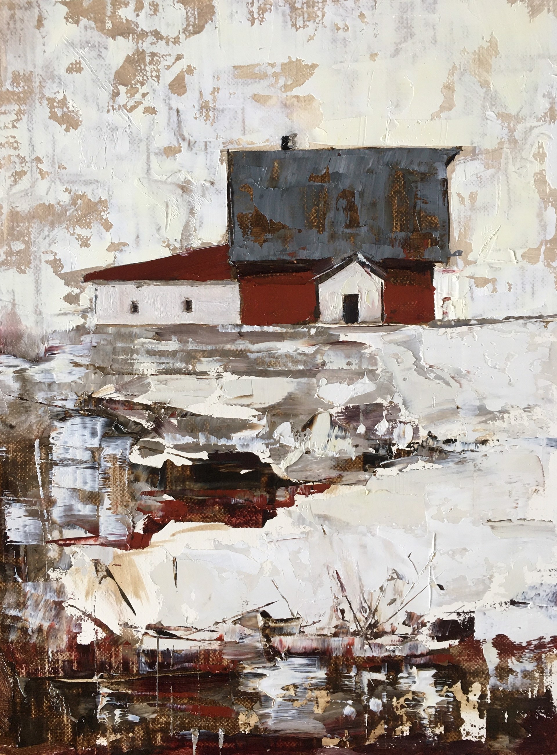 Barn in Winter by Sandra Pratt