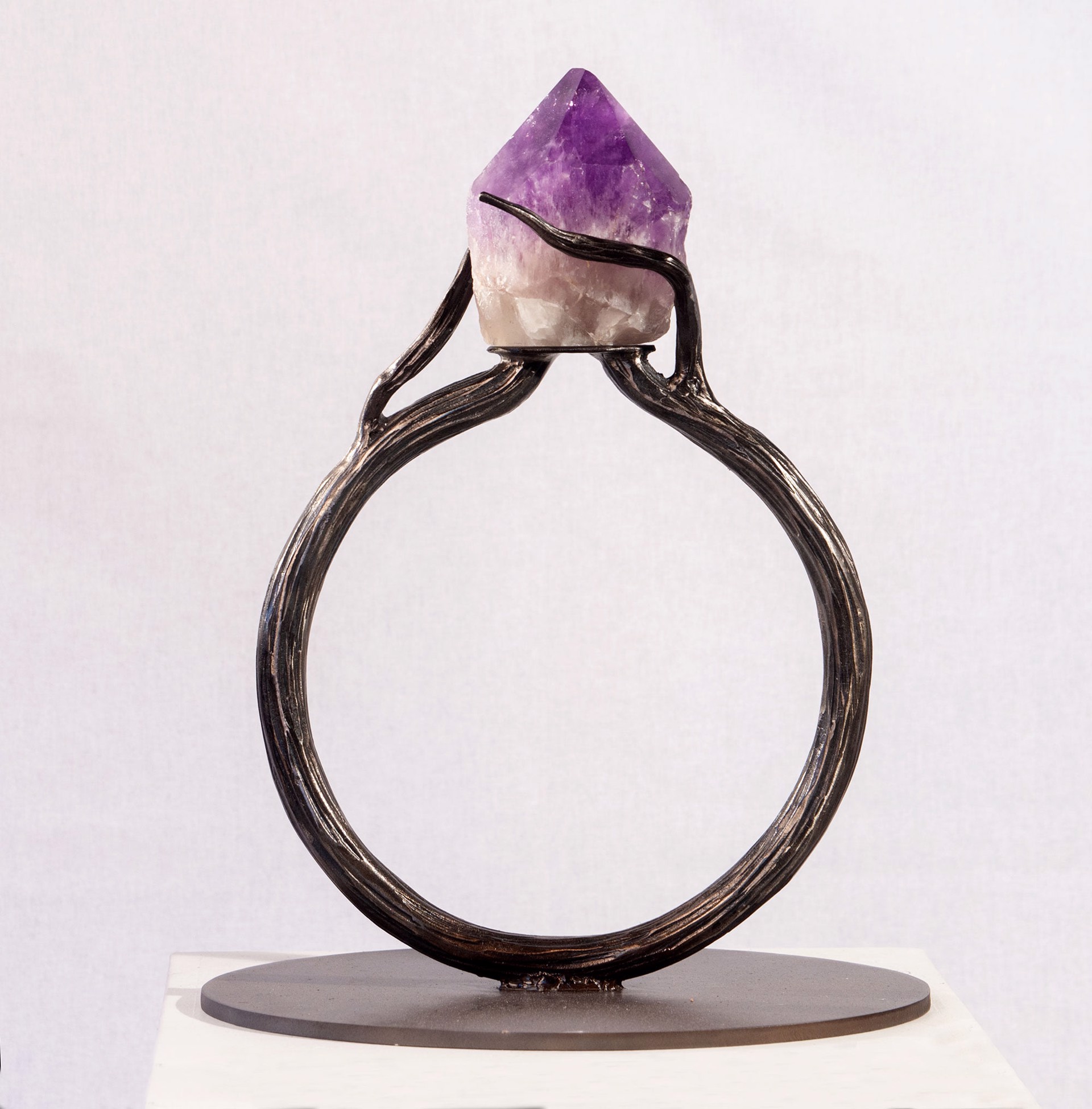 Forged Ring with Amethyst Point by Jim Vilona