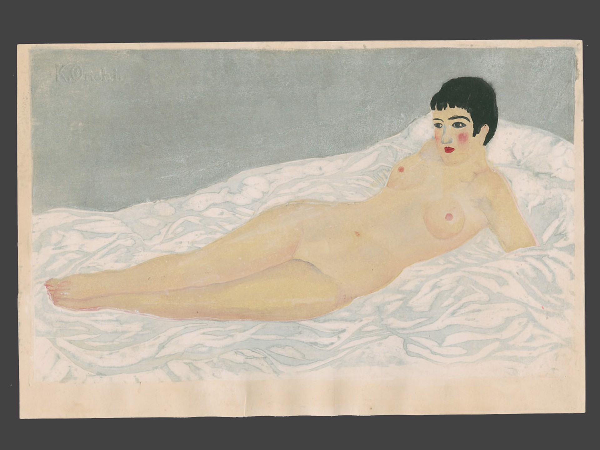 Bare Skin on White Cloth by Onchi