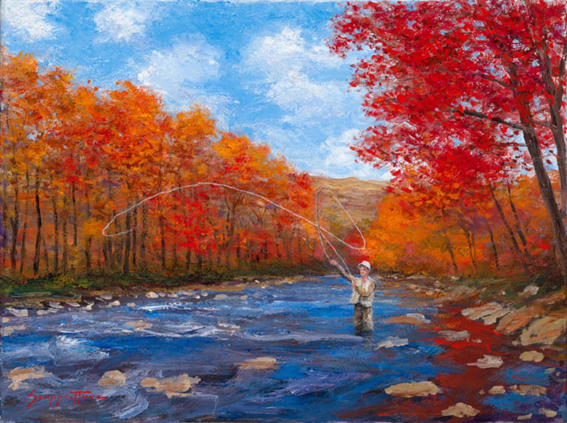 Good Morning - Fly Fisherman by James Scoppettone