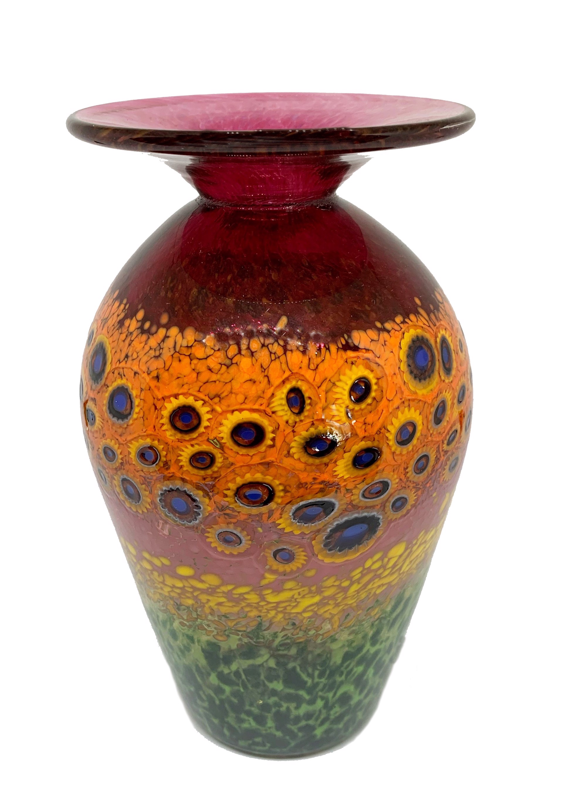 Ruby Sunflower Vase by Ken Hanson & Ingrid Hanson
