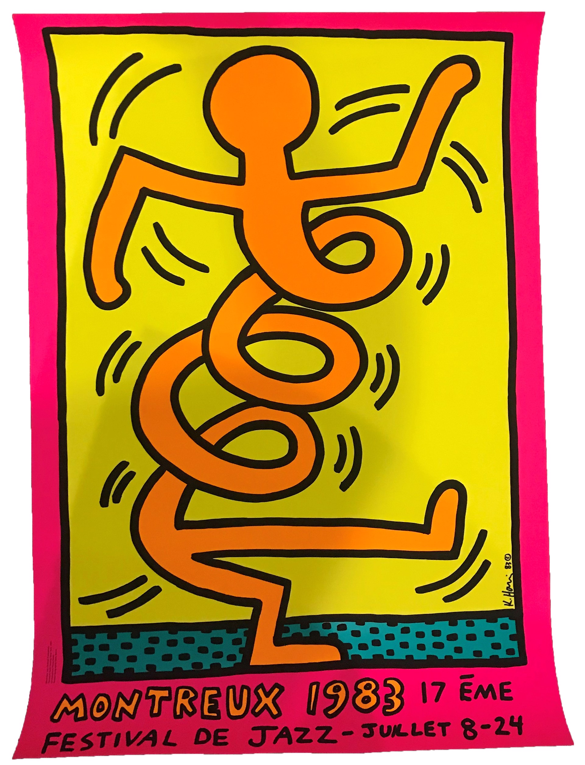 Montreux Festival De Jazz (Magenta Background) by Keith Haring (1958 - 1990)
