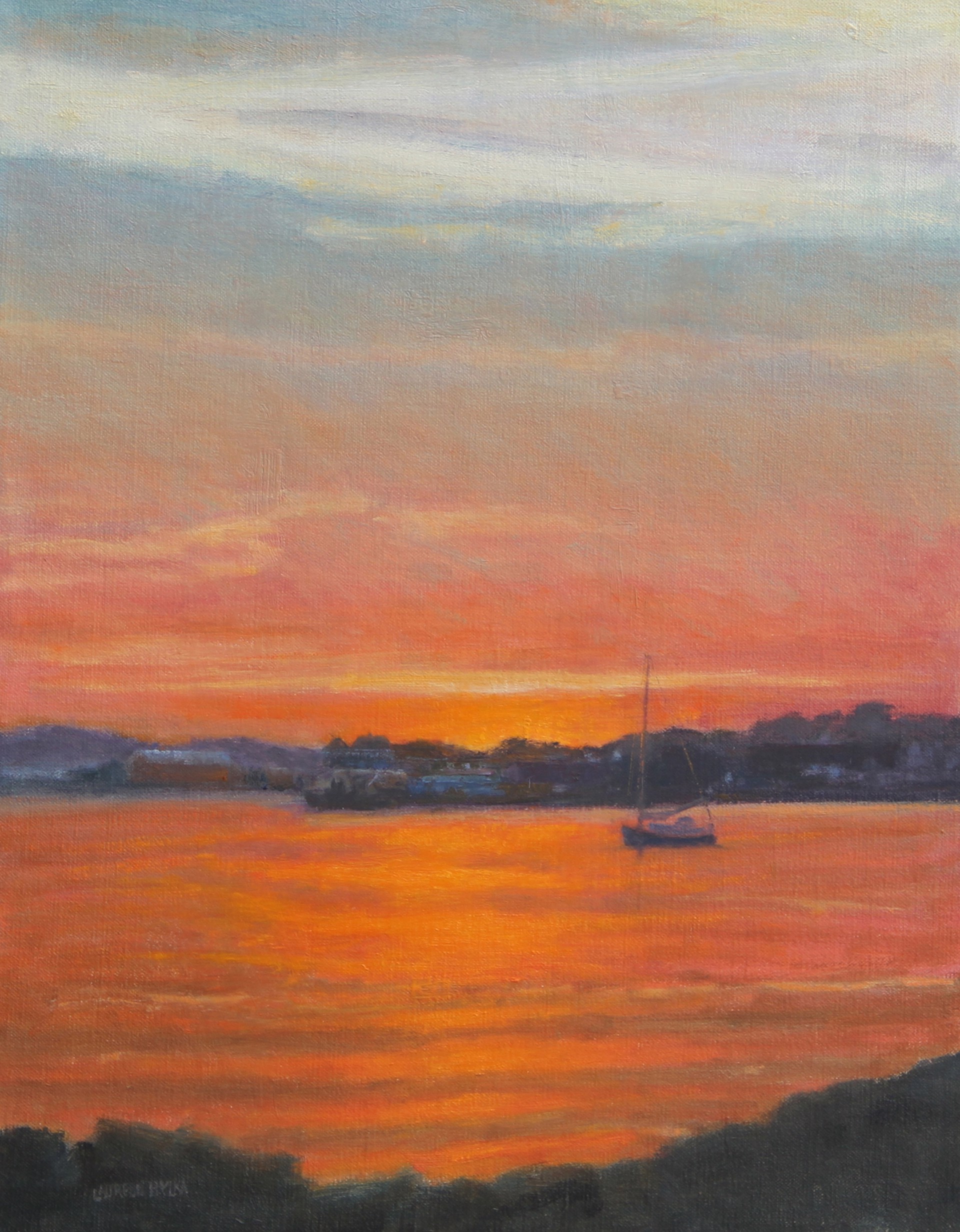 Gloucester Sunset Sail by Laureen Hylka