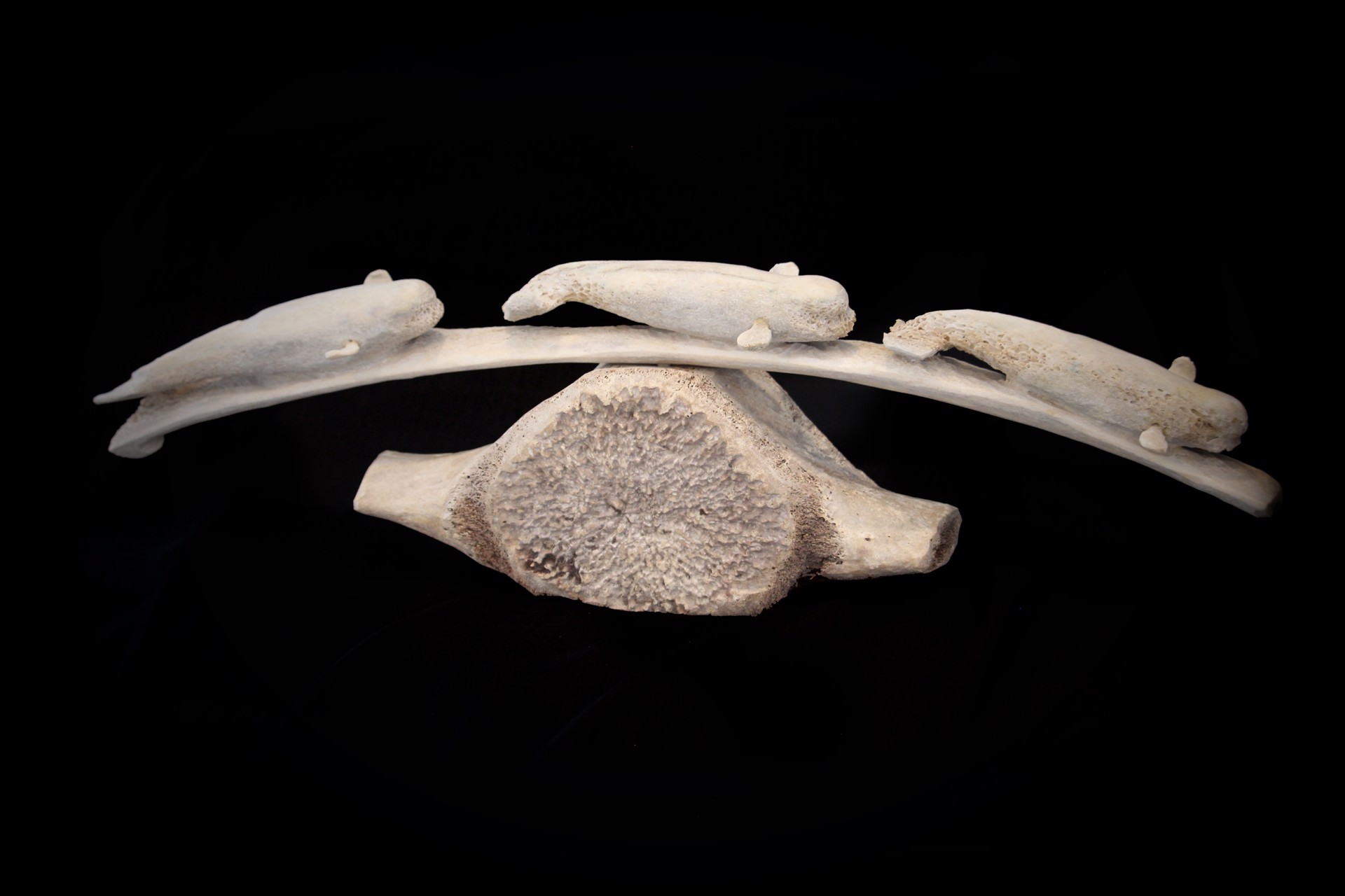 Three Whale Bone Sculpture by Bart Hanna