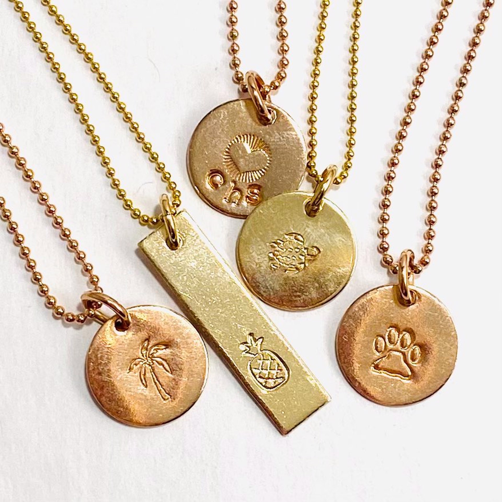 SL22 GF Stamped Pendant on Chain Necklace Various by Shelby Lee - jewelry