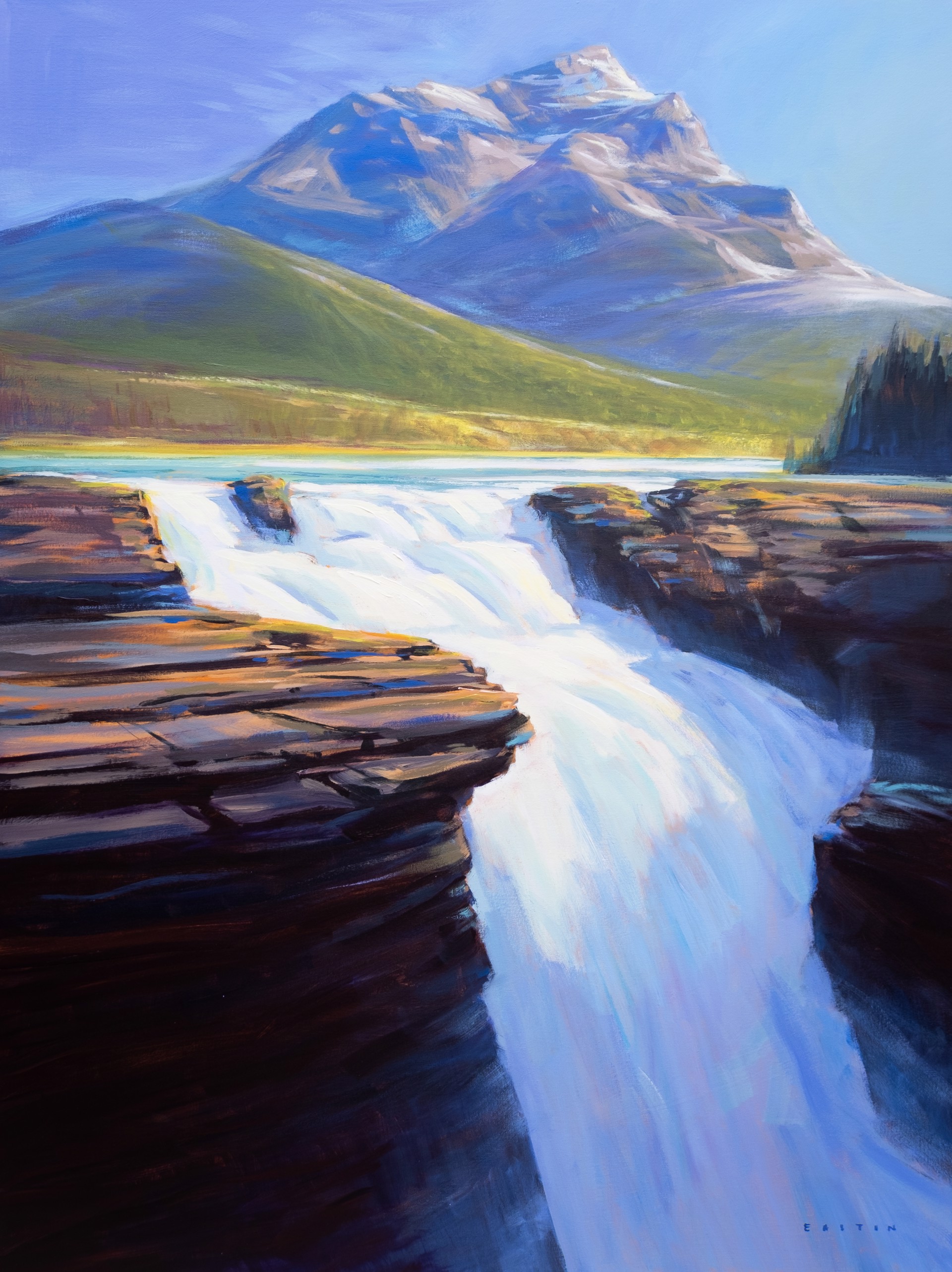 Athabasca Falls Afternoon Light by Charlie Easton