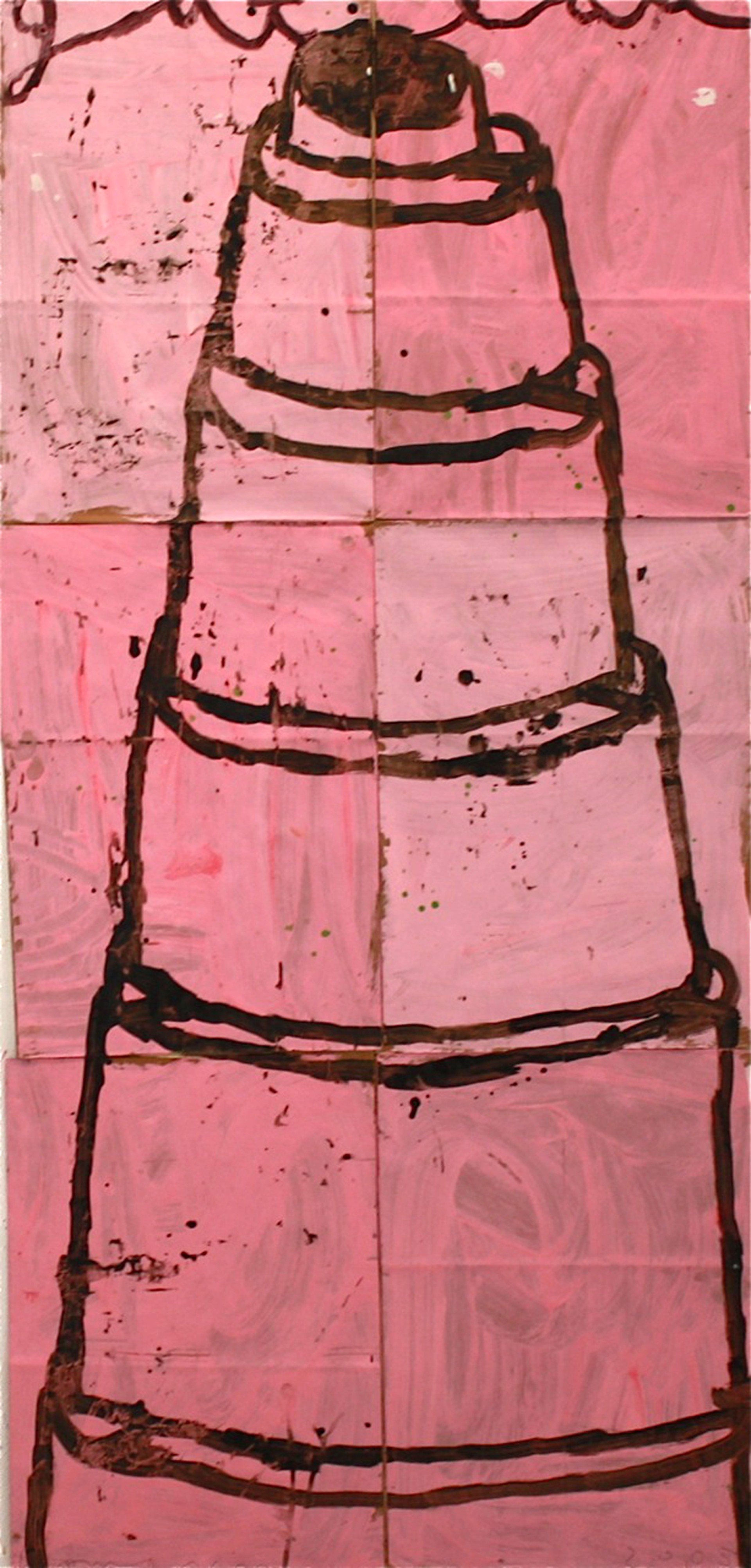 Stacked Cake (Brown on Pink) by Gary Komarin