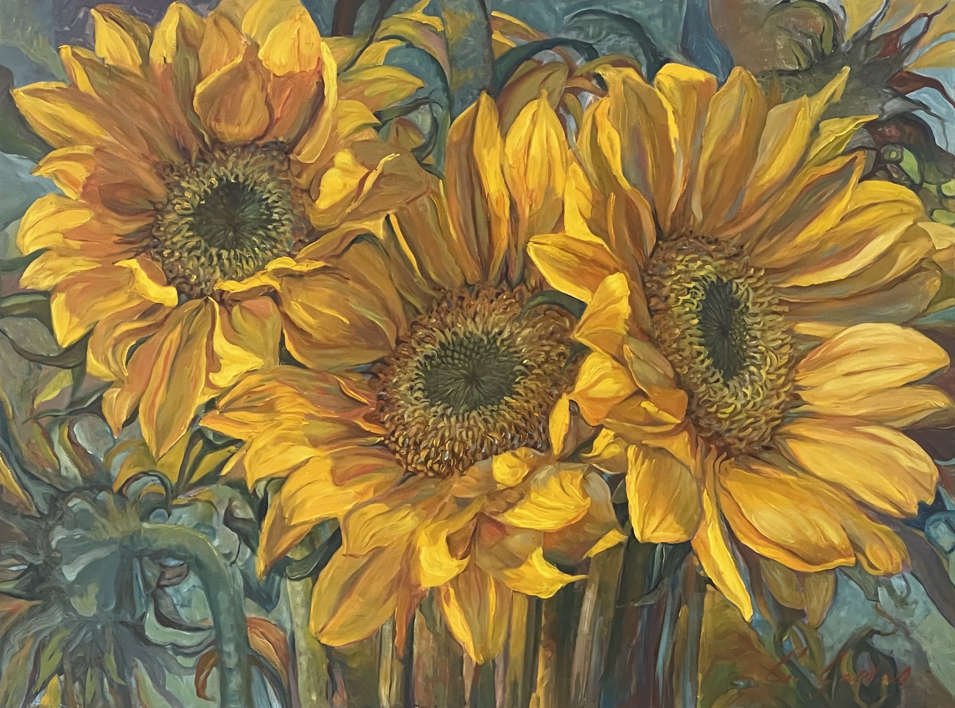 Sunflower Trio by Carrie Jadus