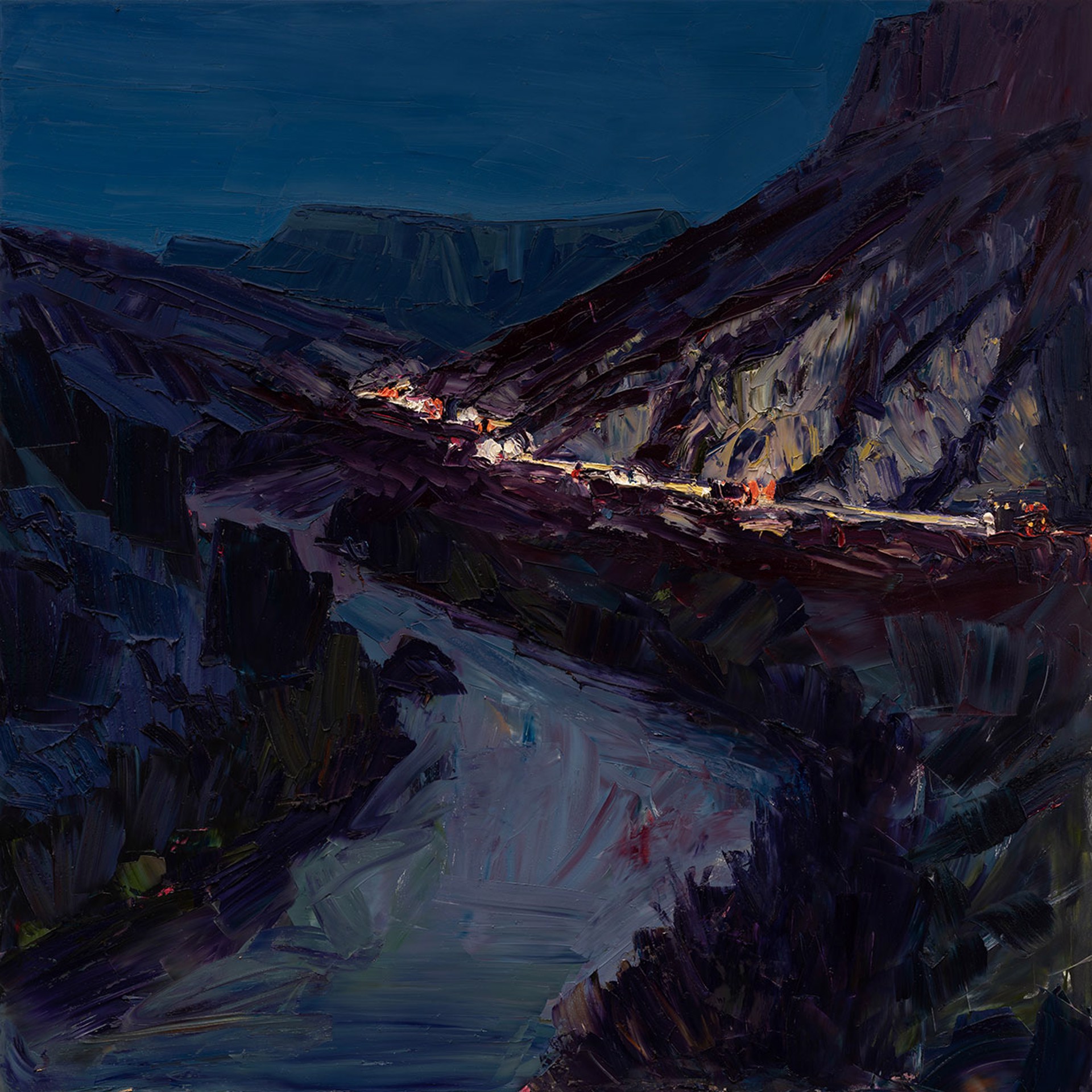 Riverbends - Winter #8 (Illuminated Gorge) by Jivan Lee