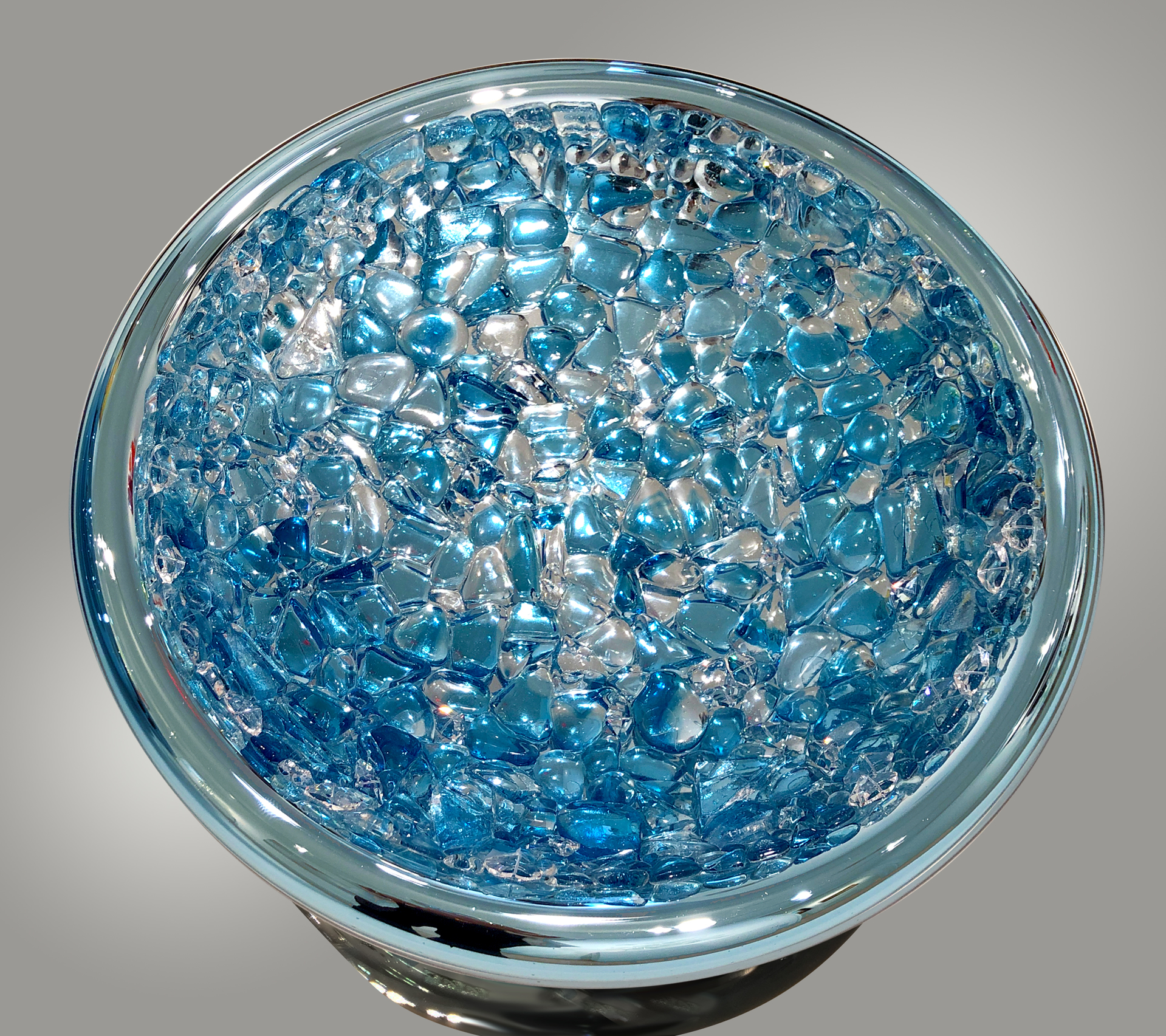 Large Turquoise Diamond Dust Bowl by Abby Modell