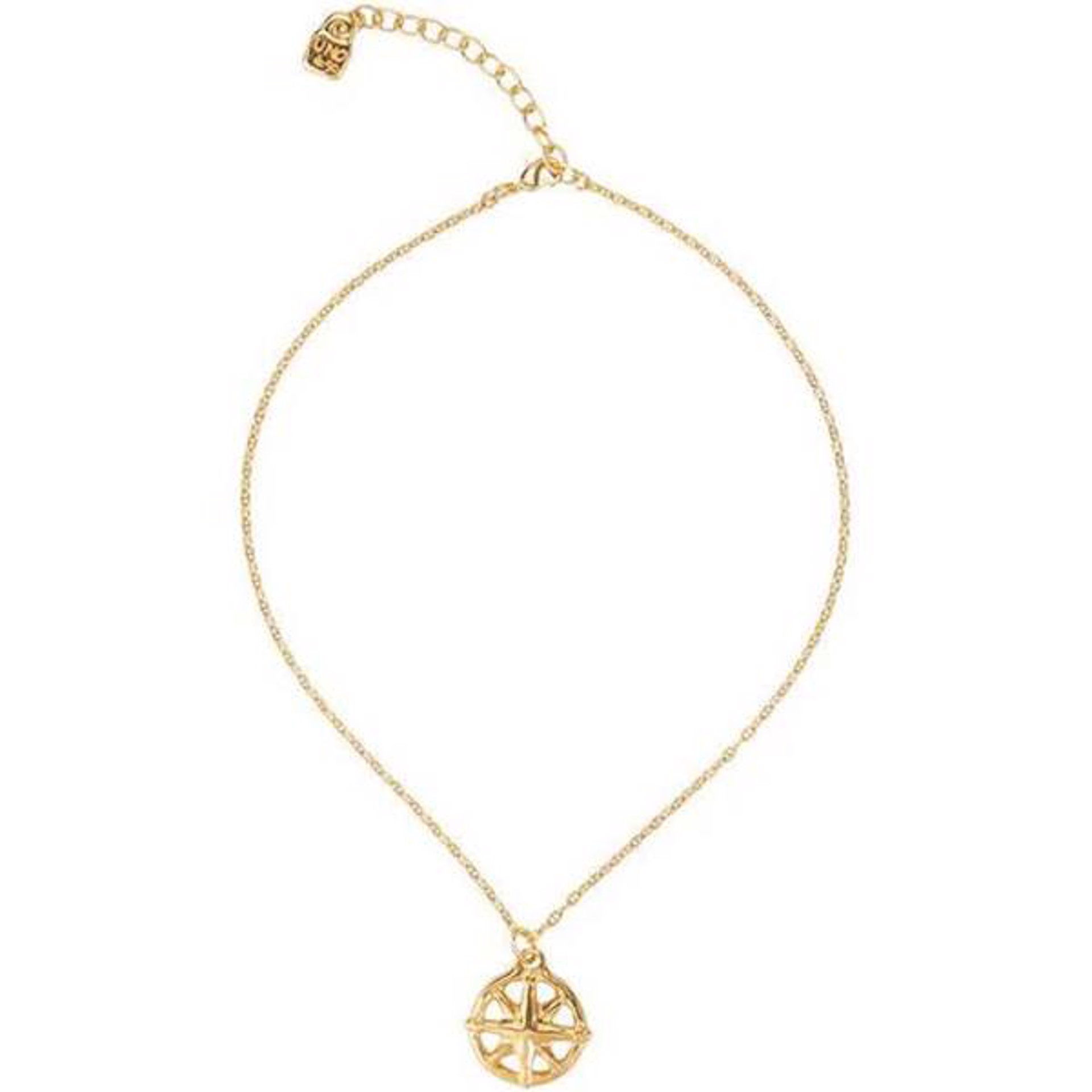 8946 A Estribor Gold Plated Compass Pendant Necklace by UNO DE 50