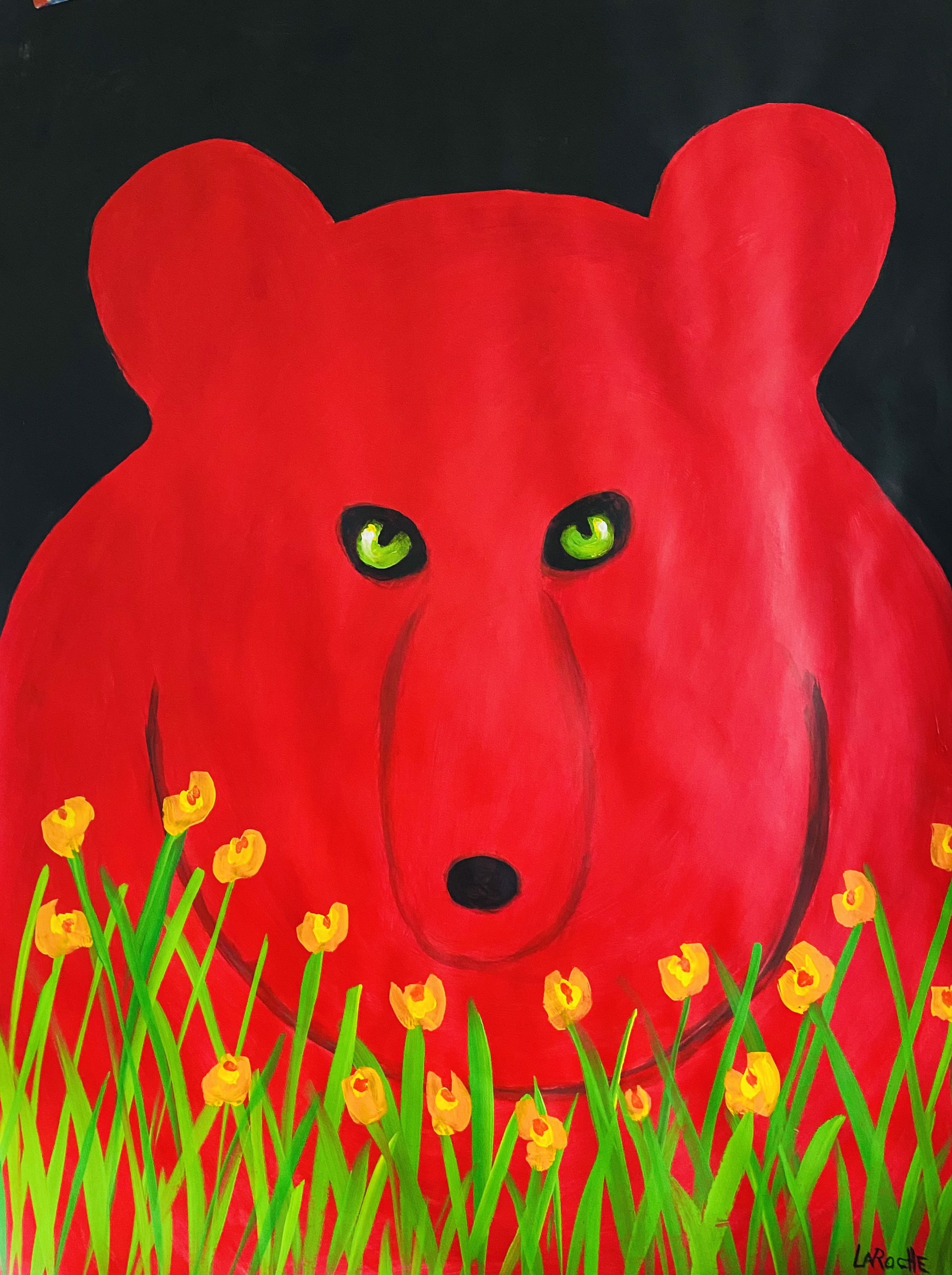 In the Garden: Big Red Bear by Carole LaRoche