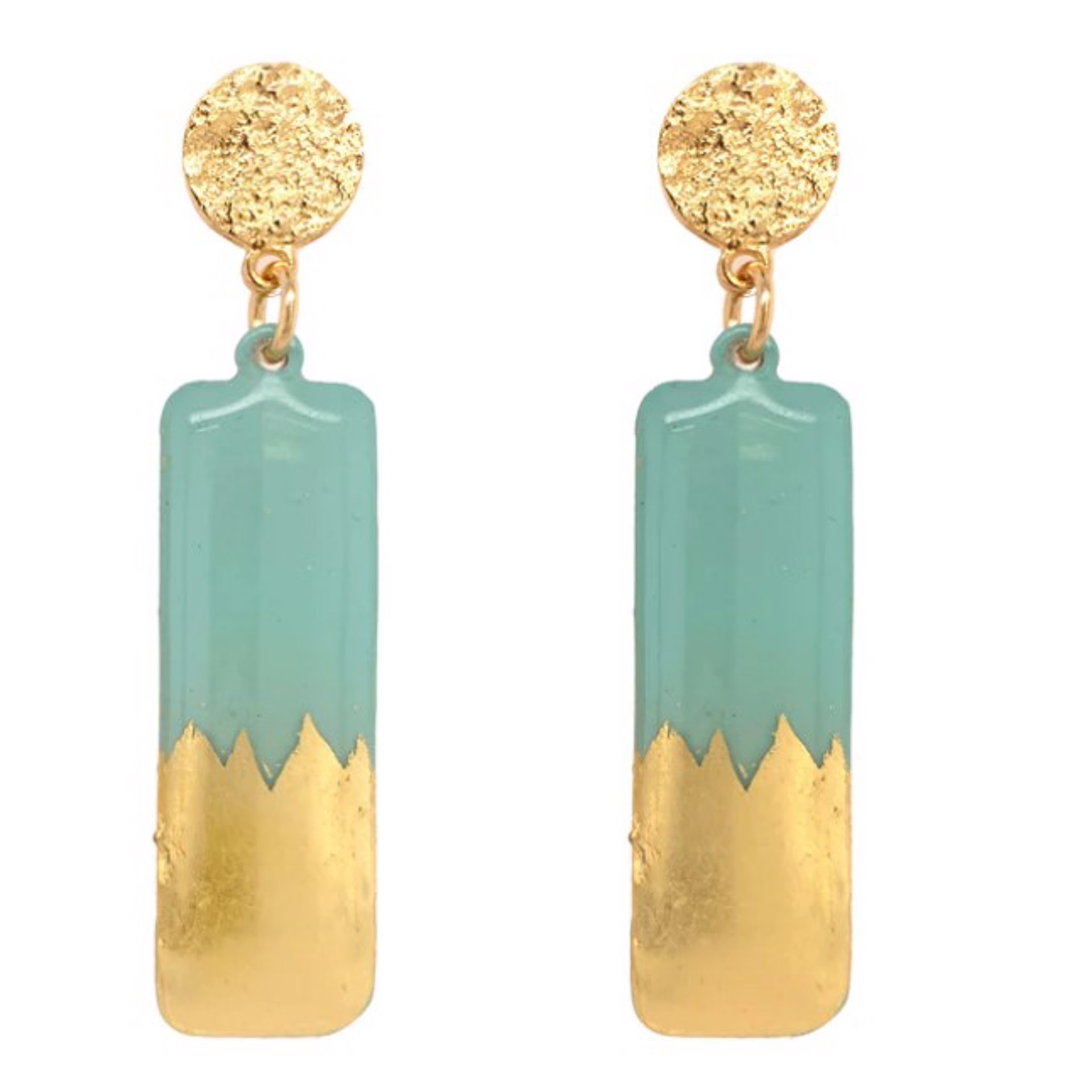 Skyline Mint Medium Column Earrings - Gold by Evocateur