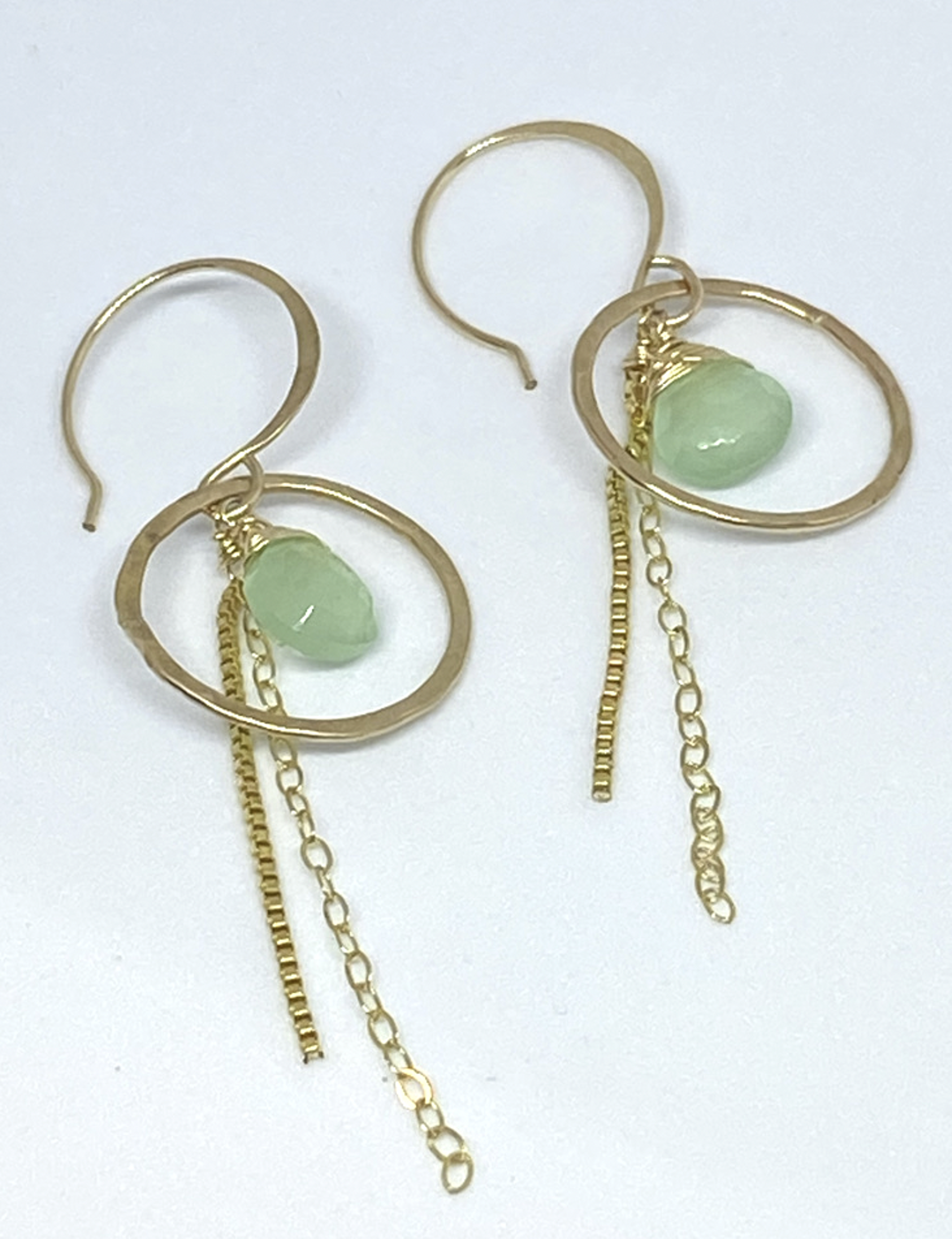 Mini Chalcedony Hoop Earrings by MikaHawaii