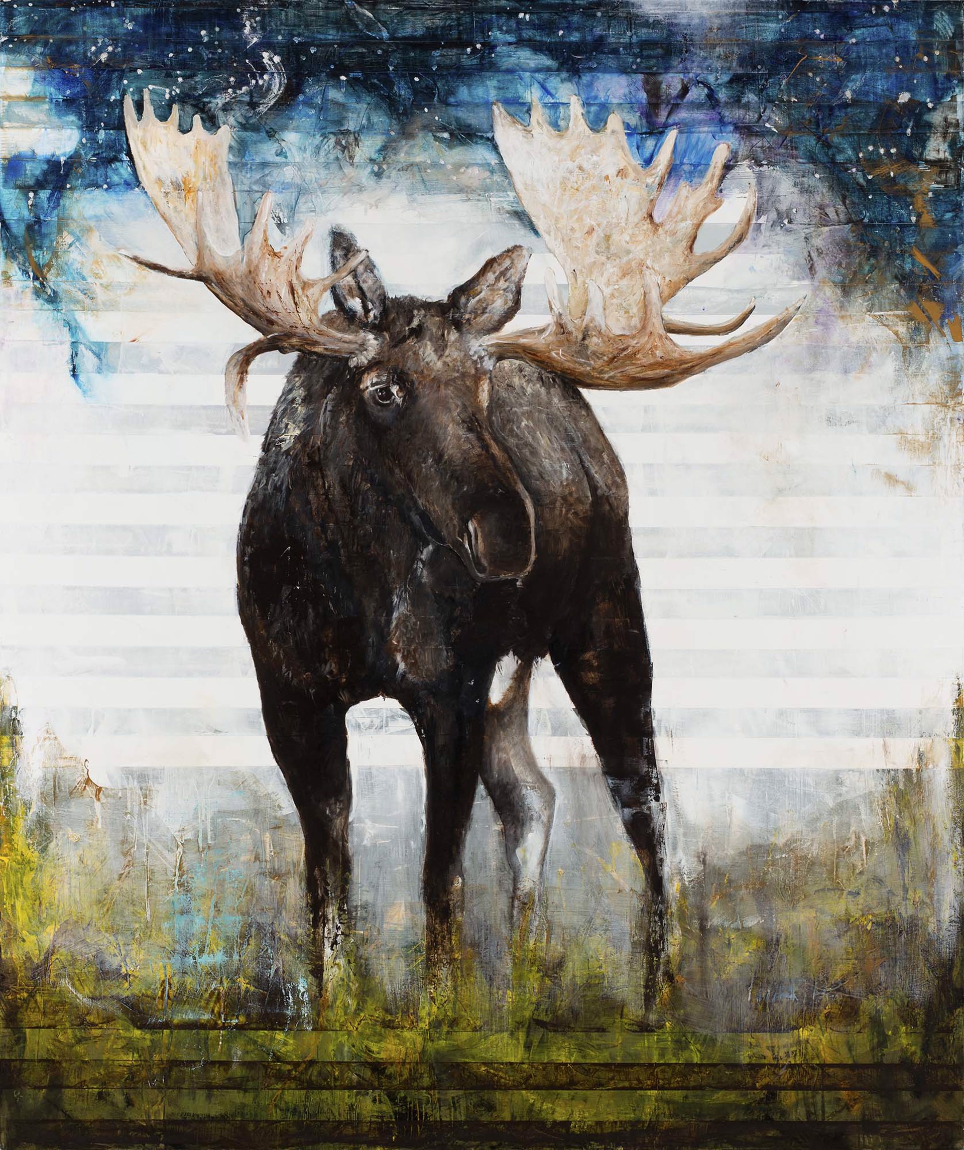 A Contemporary Painting Of A Bull Moose By Jenna Von Benedikt Available At Gallery Wild